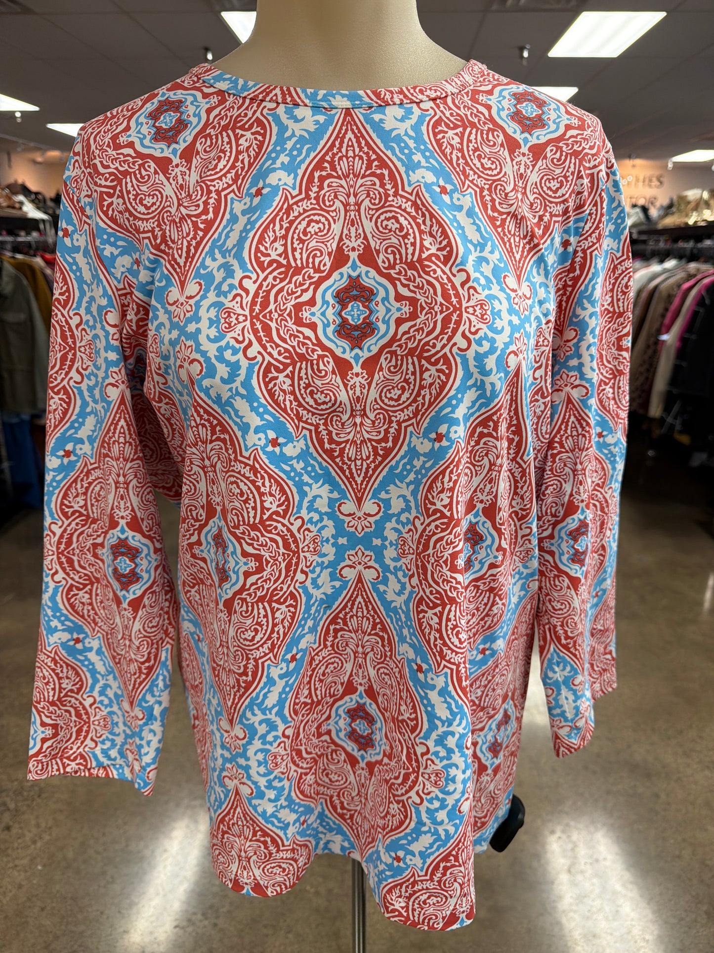 Top Ls By J Mclaughlin In Blue & Orange, Size:Xl