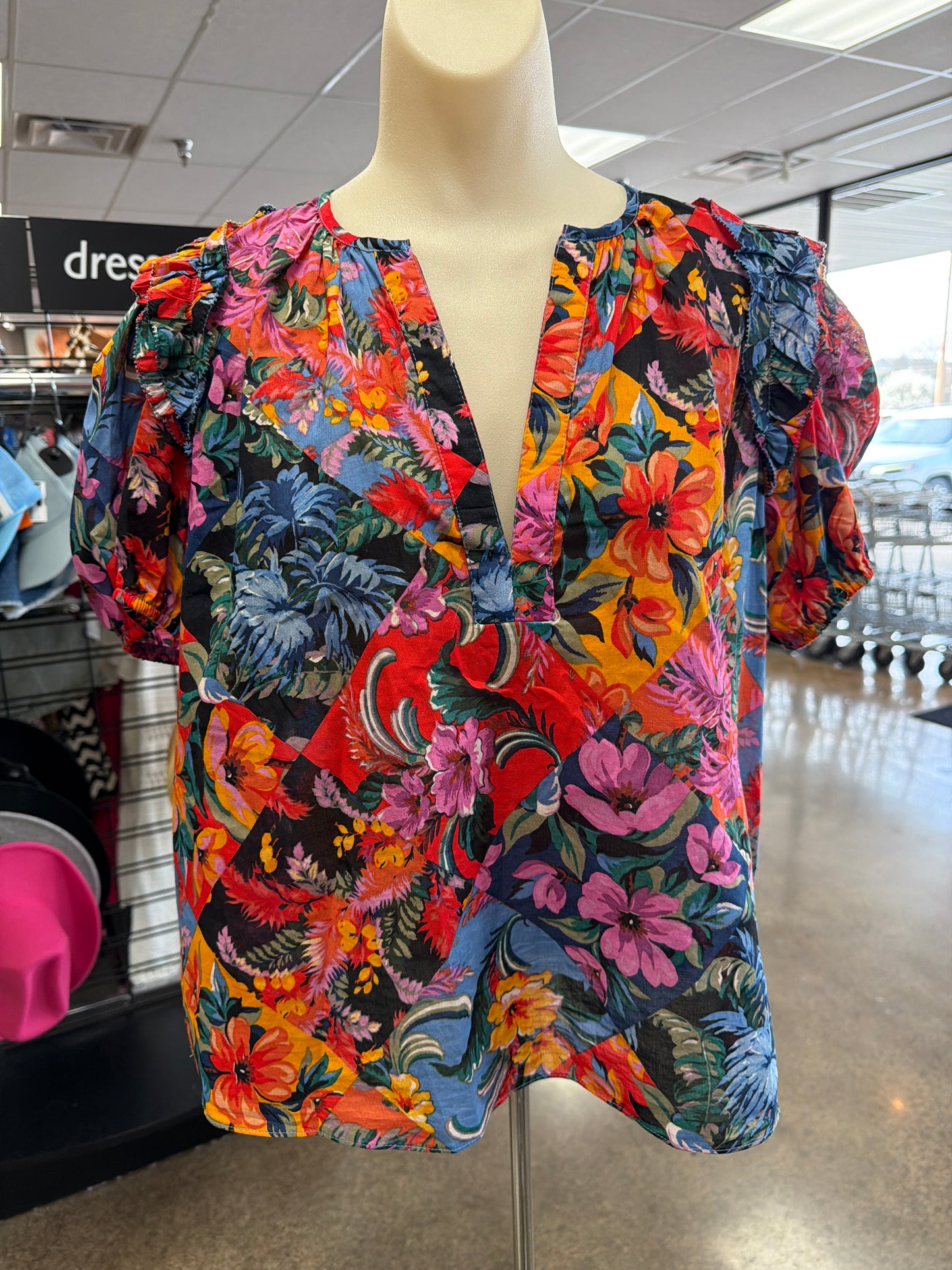 Top Ss By Clothes Mentor In Floral Print, Size:S