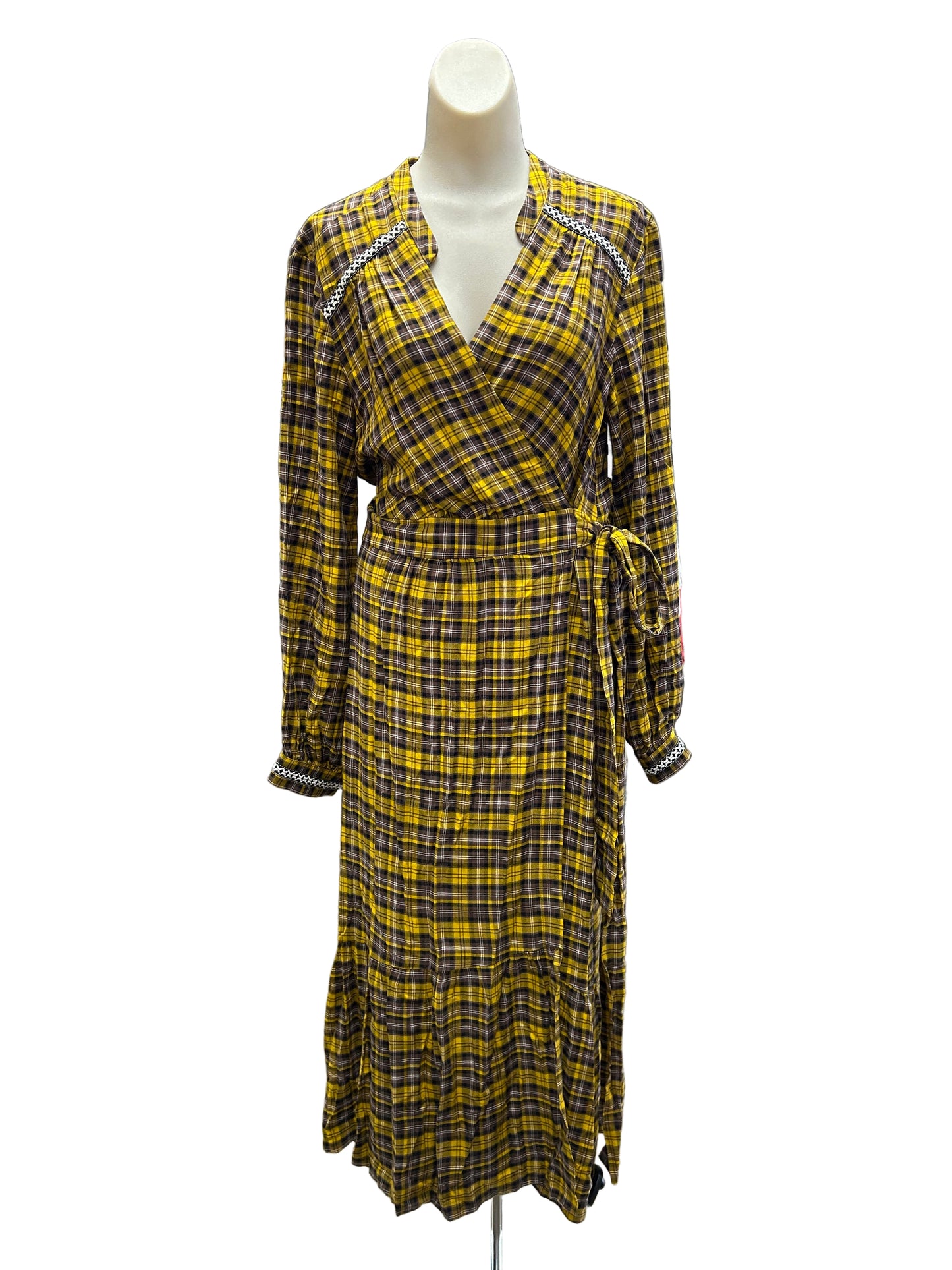 Dress Casual Maxi By Anthropologie In Plaid Pattern, Size:L