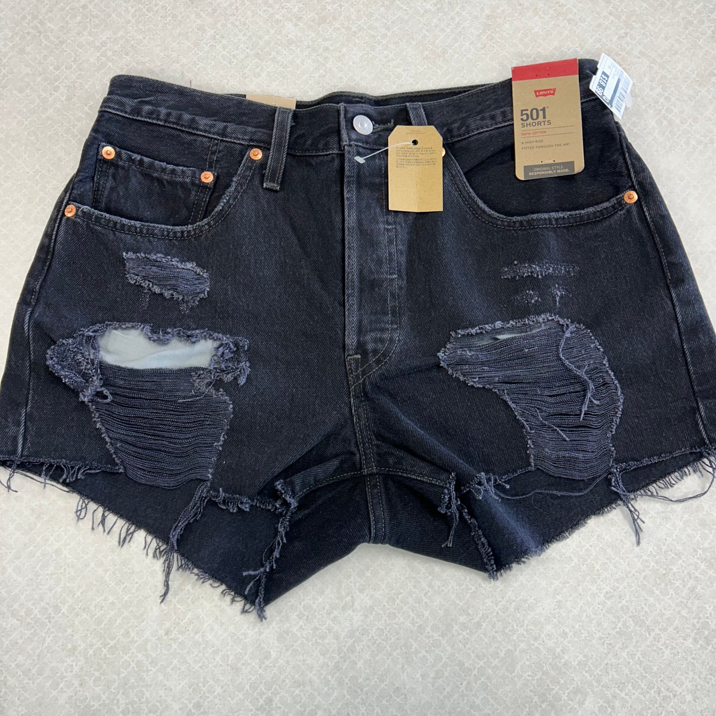 Shorts By Levis In Black Denim, Size:10