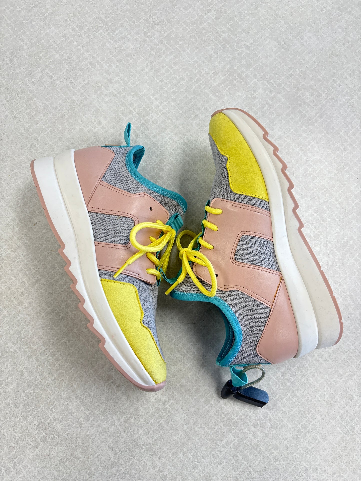 SHOES SNEAKERS by GIANNI BINI In GREY & YELLOW, Size: 6