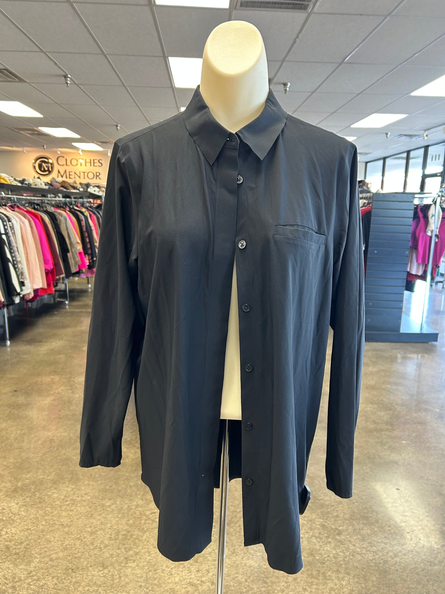 Athletic Top Ls Collar By Athleta In Black, Size:S