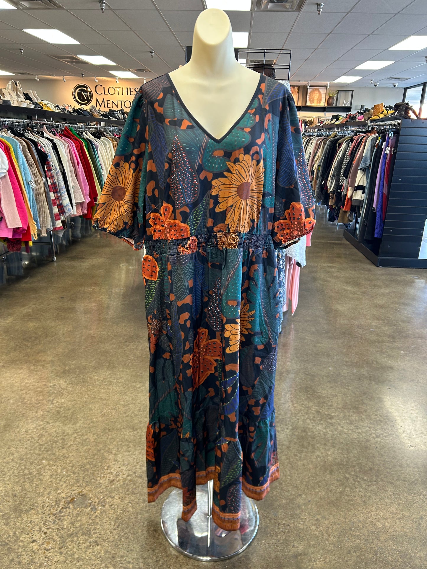 Dress Casual Maxi By Bloomchic In Floral Print, Size:1X