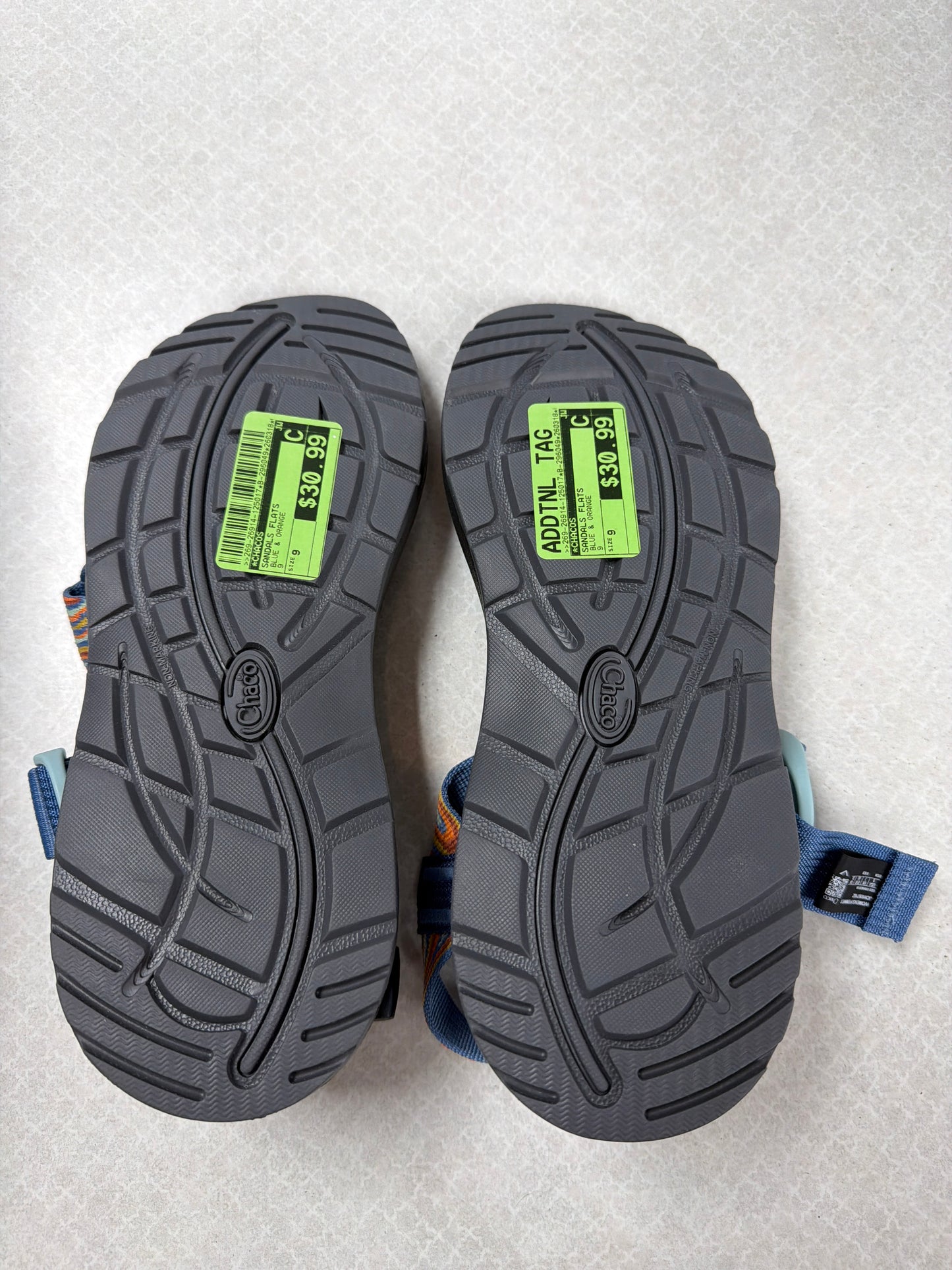 Sandals Flats By Chacos In Blue & Orange, Size:9