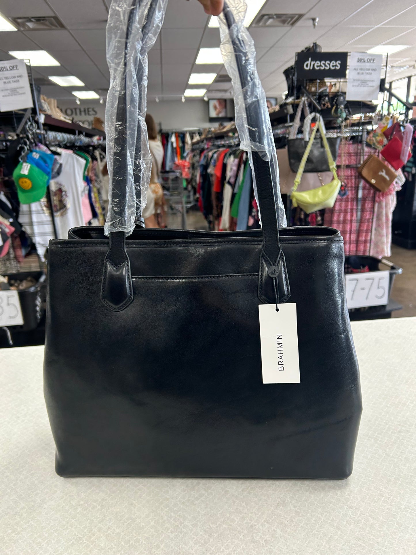 Handbag Designer By Brahmin In Black, Size:Medium