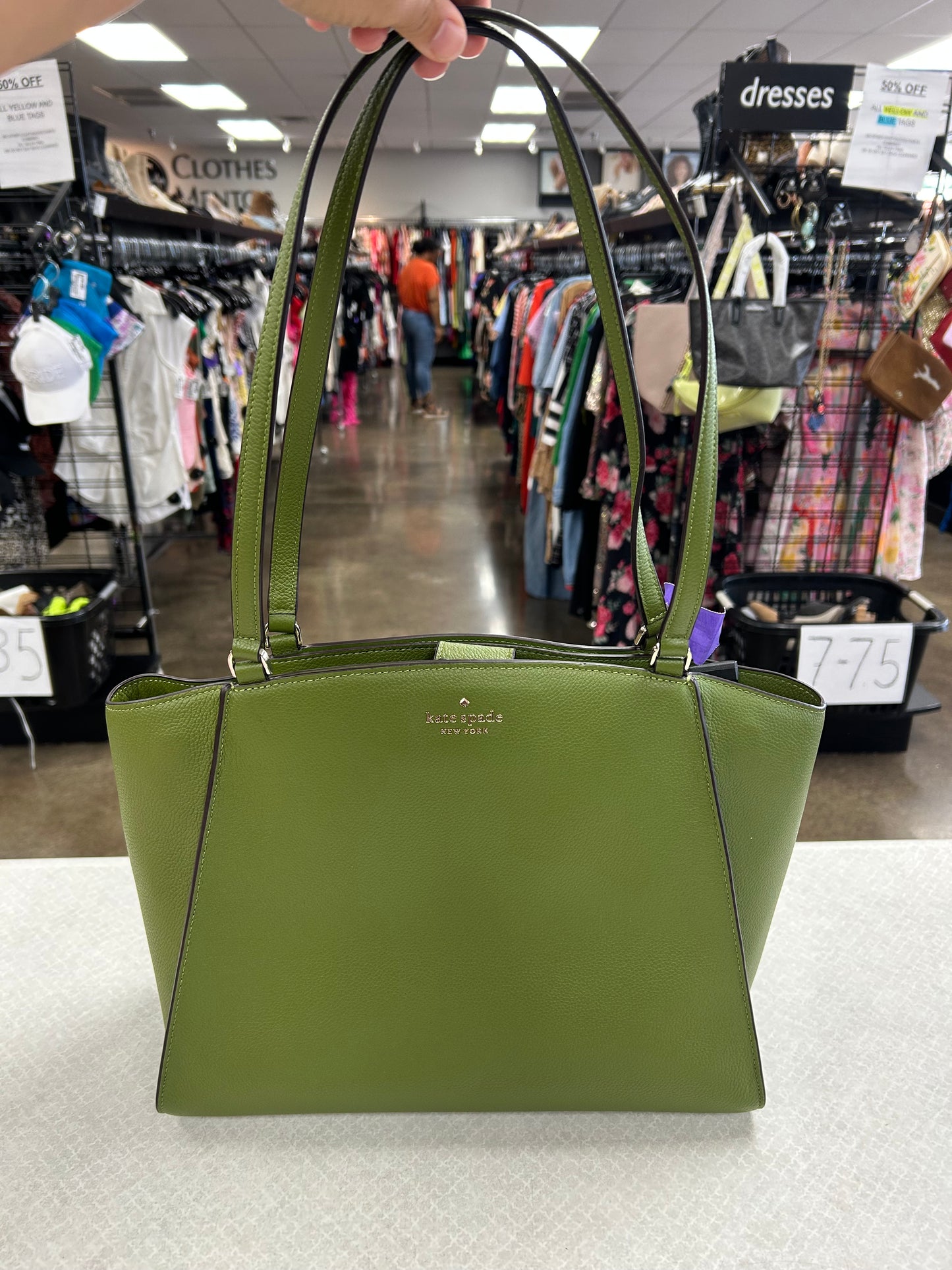 Handbag Designer By Kate Spade In Green, Size:Large