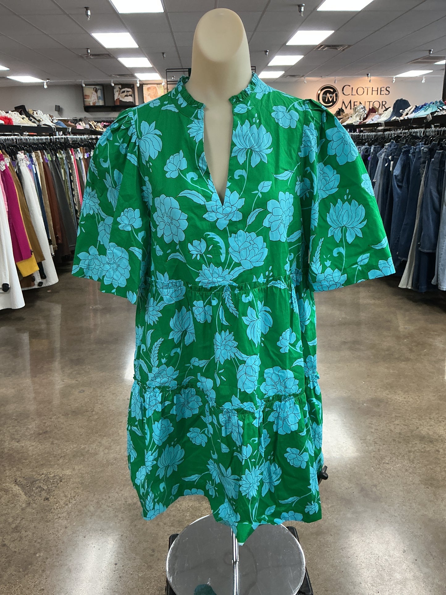 Dress Casual Short By Sugar Lips In Blue & Green, Size:S