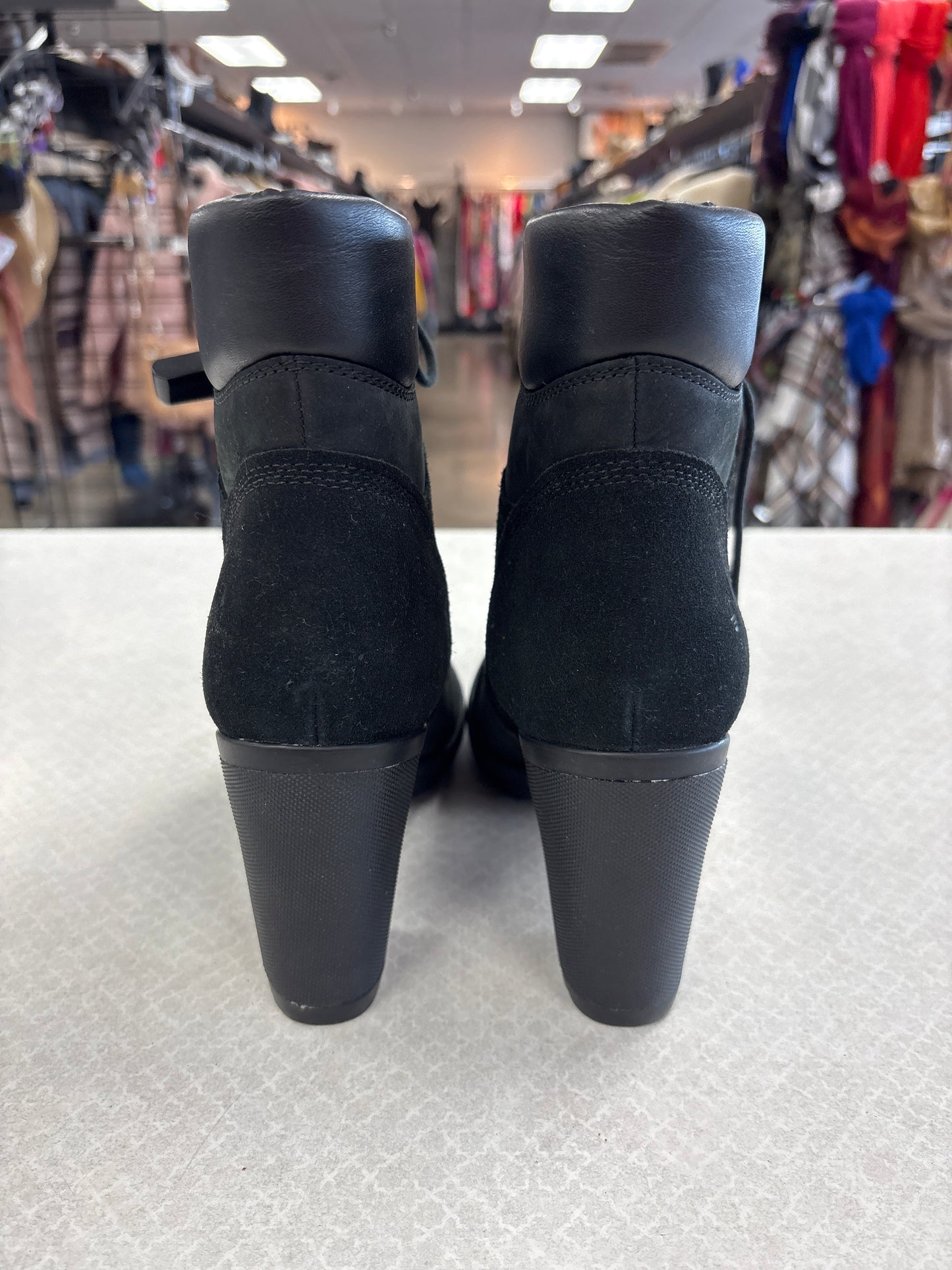 Boots Ankle Heels By Timberland In Black, Size:9.5