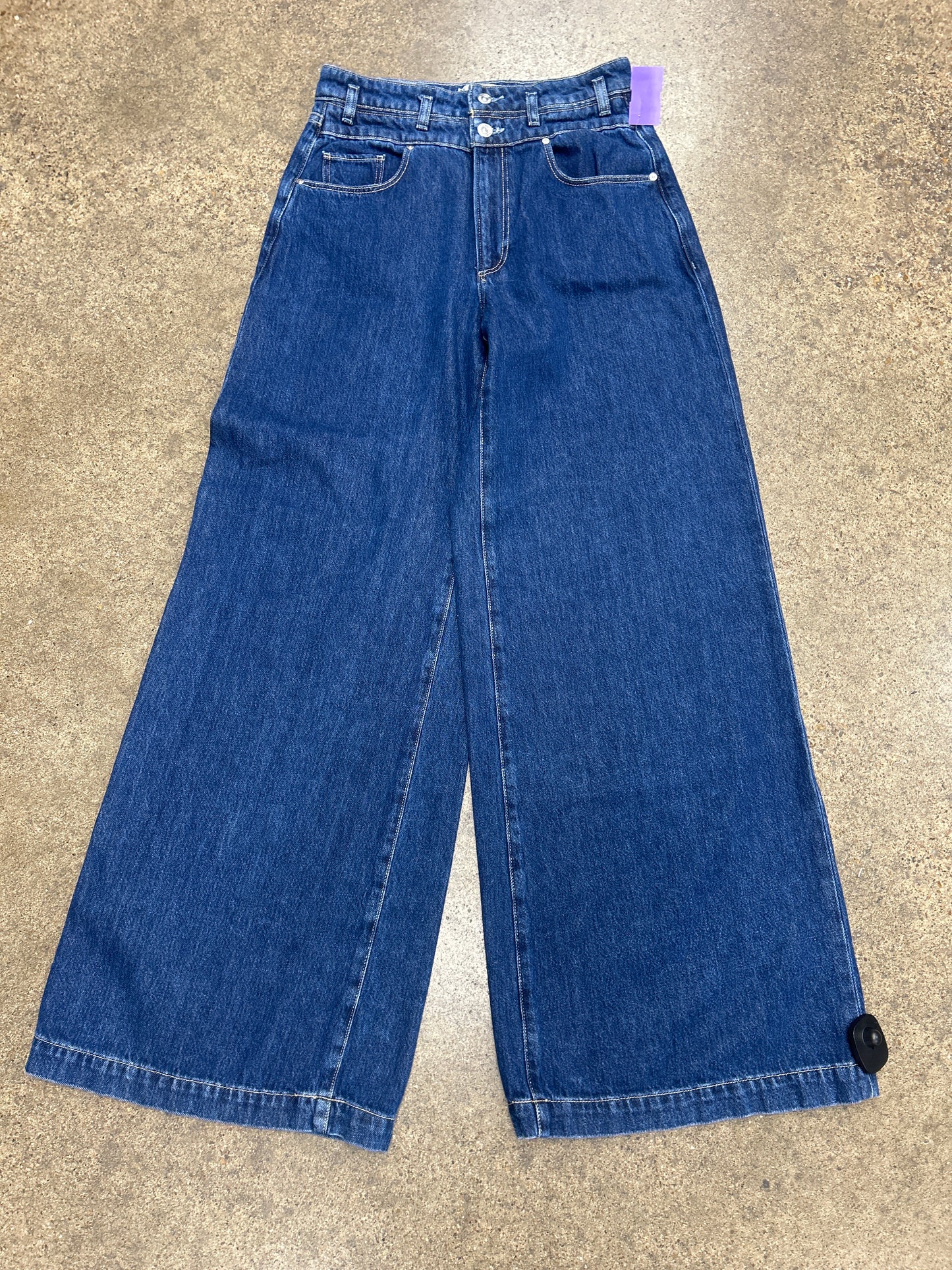 Jeans Wide Leg By Paige In Blue Denim, Size:6