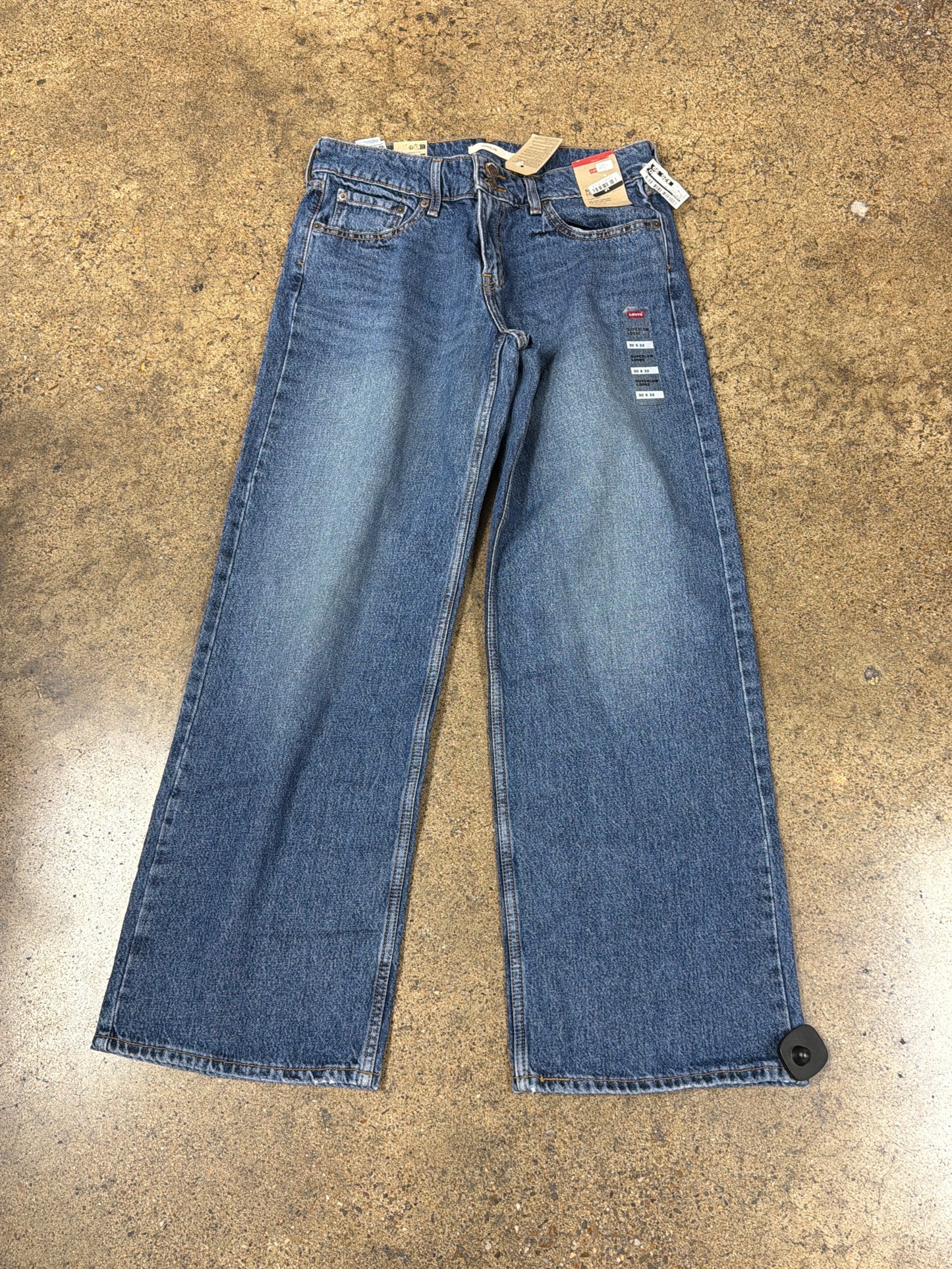 Jeans Wide Leg By Levis In Blue Denim, Size:10