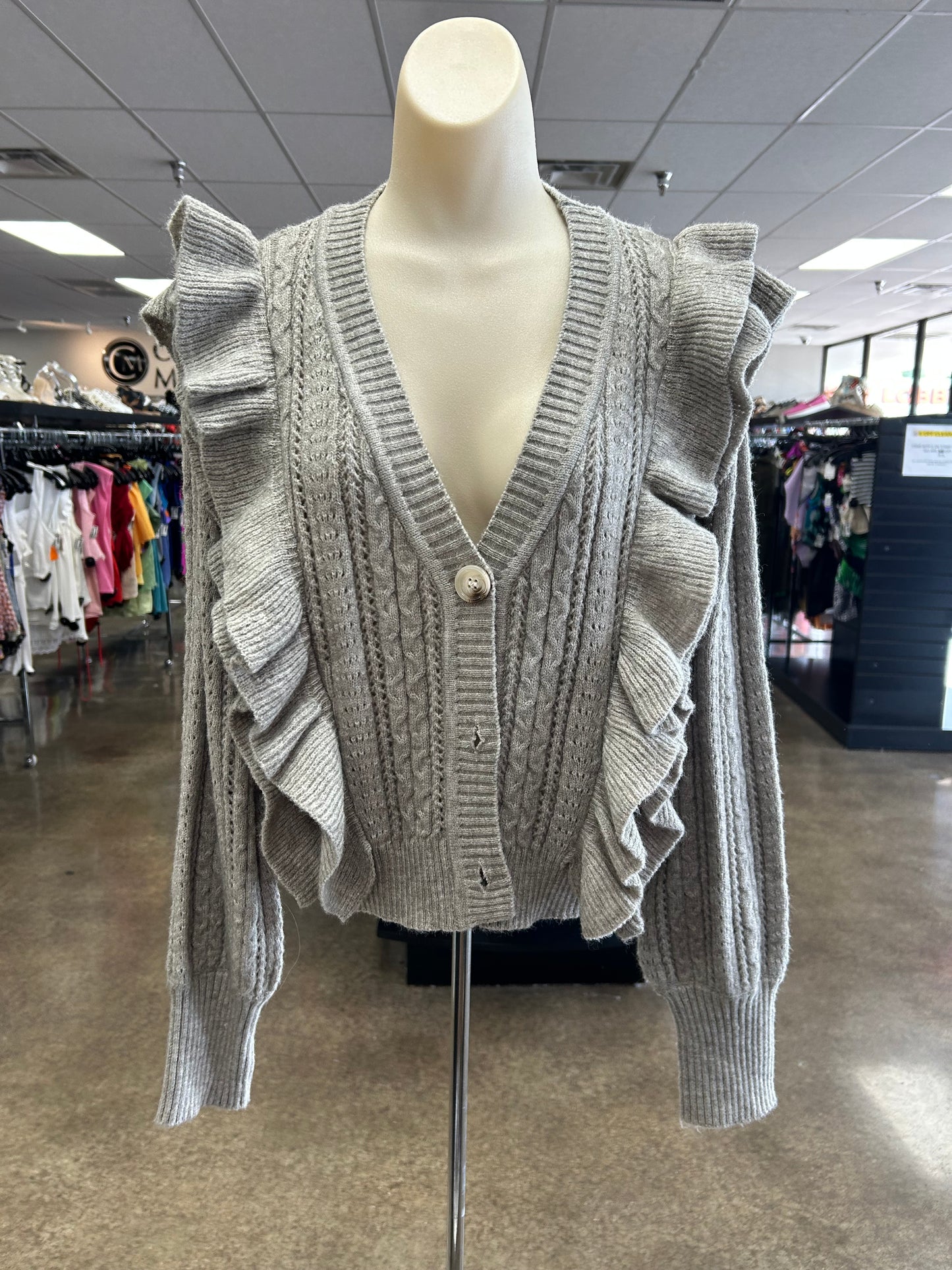 Sweater Cardigan By Cmc In Grey, Size:M