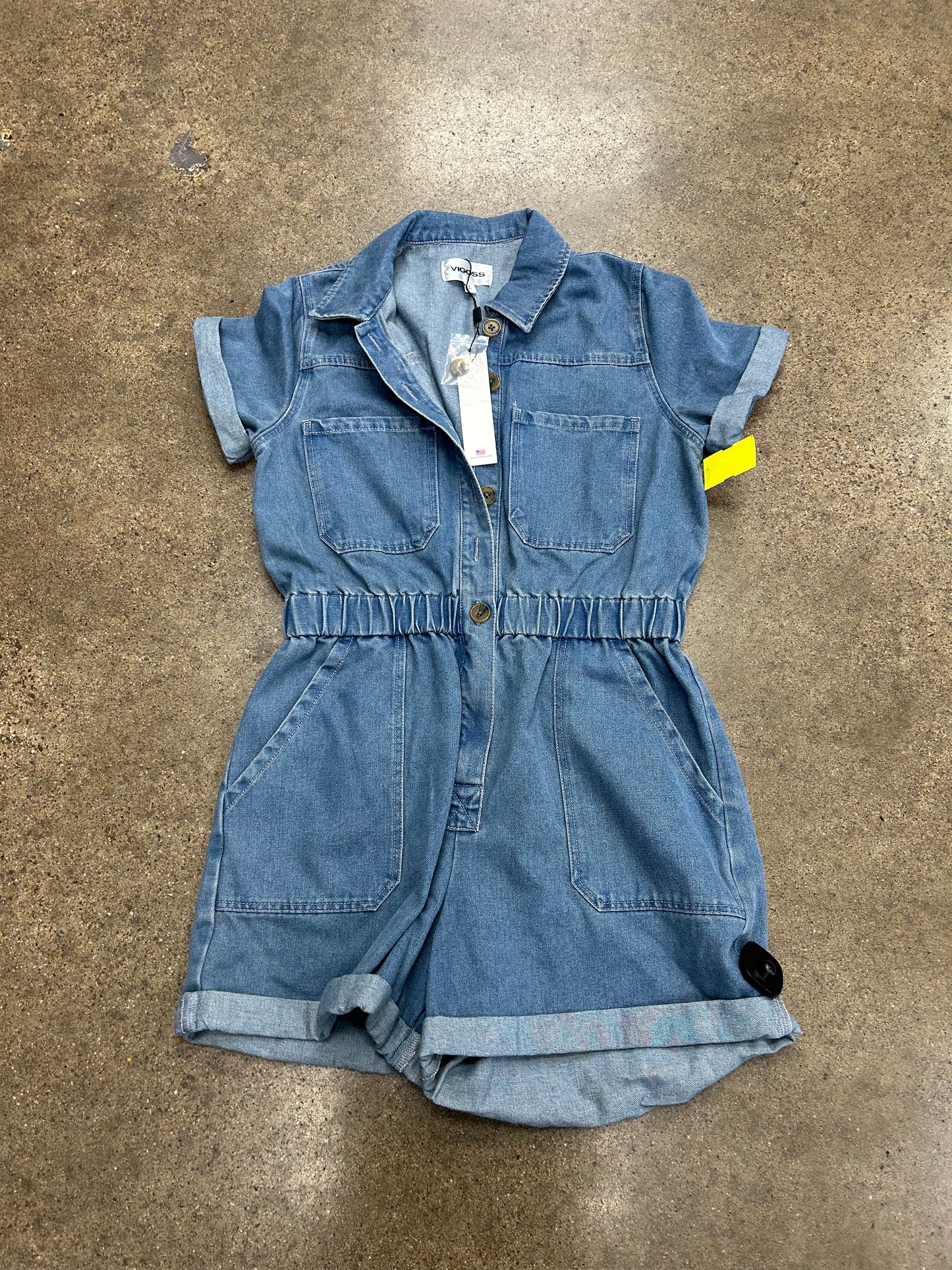 Romper By Vigoss In Blue Denim, Size:L