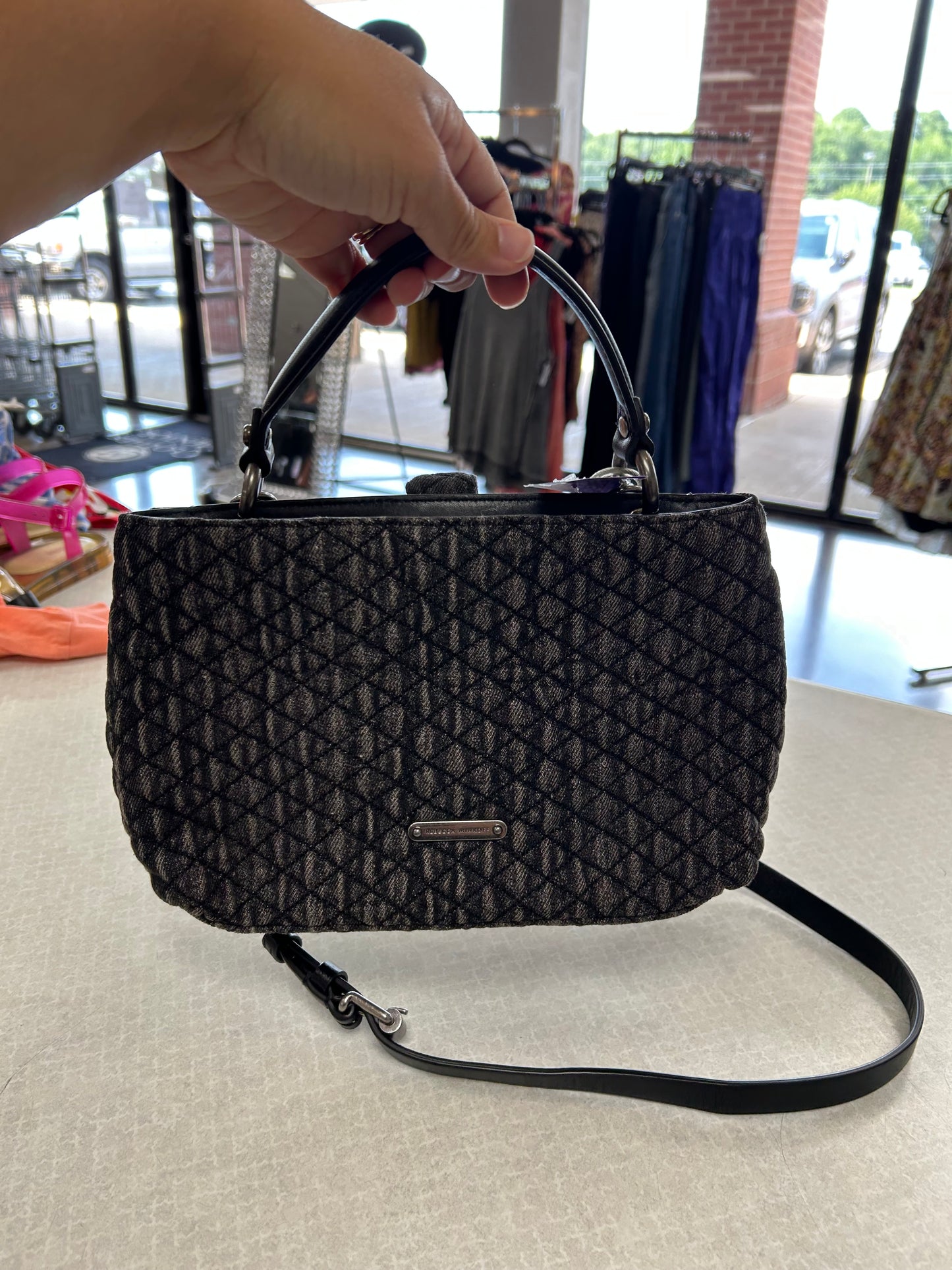 Crossbody Designer By Rebecca Minkoff In Grey, Size:Medium