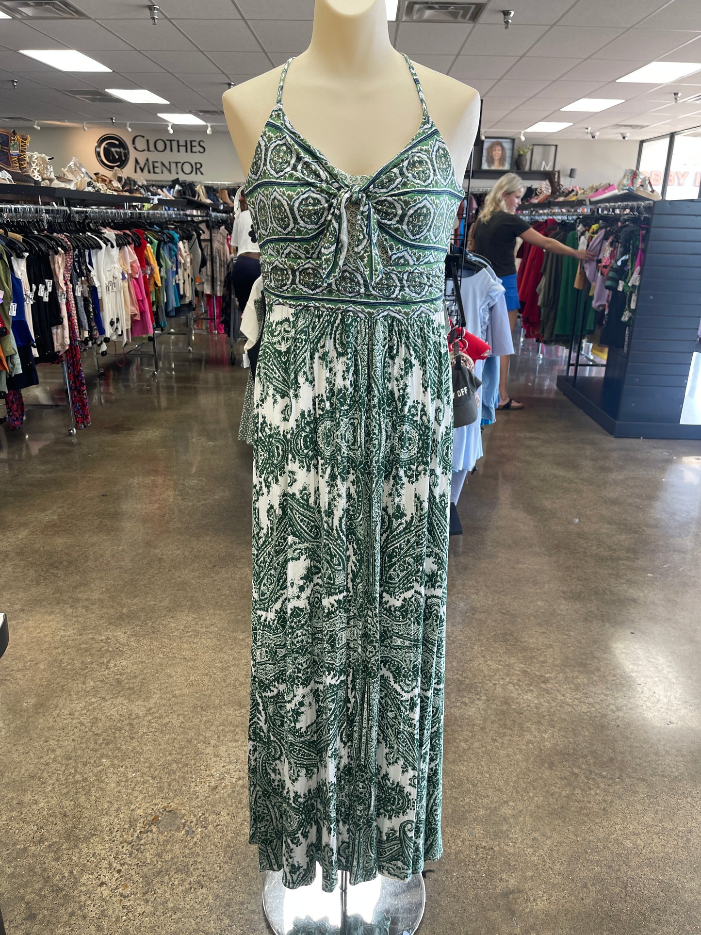Dress Casual Maxi By Moulinette Soeurs In Green & White, Size:M