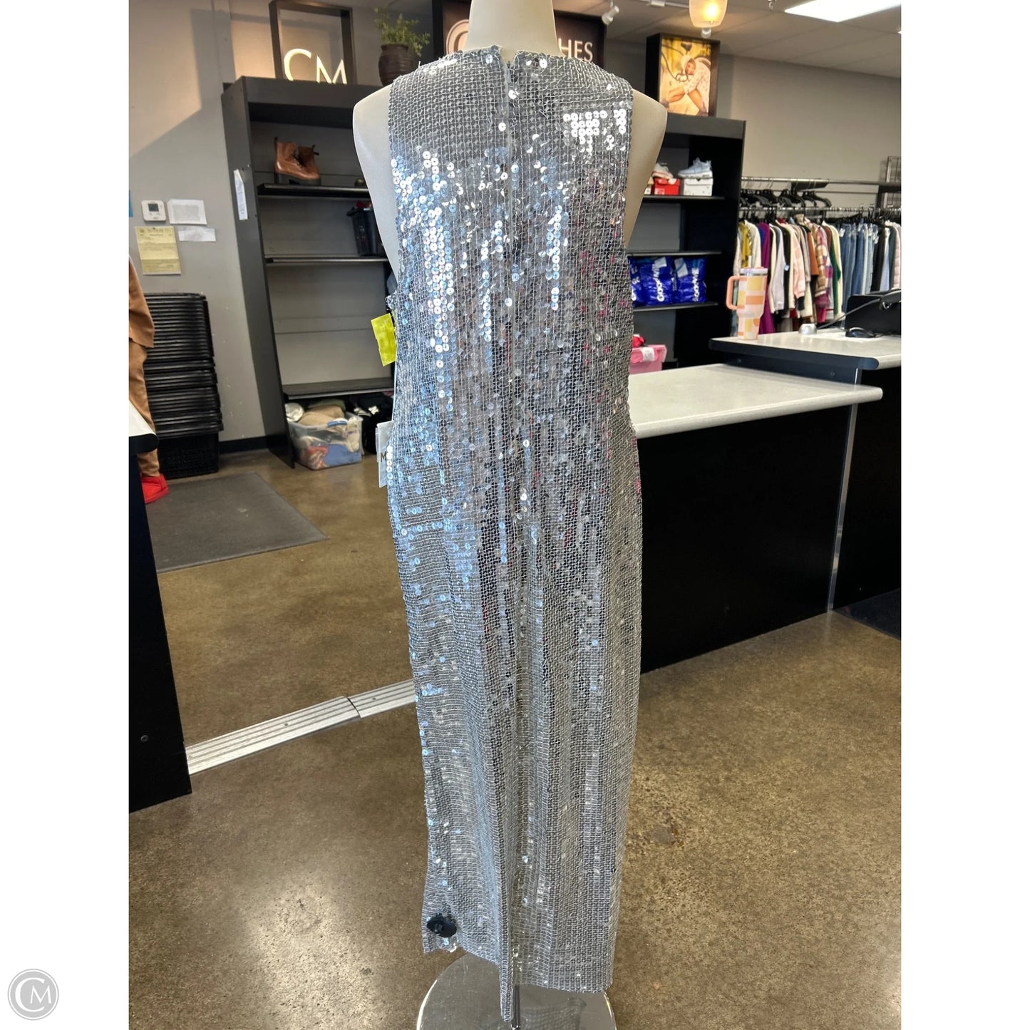 Dress Party Long By Mumu In Silver, Size: L