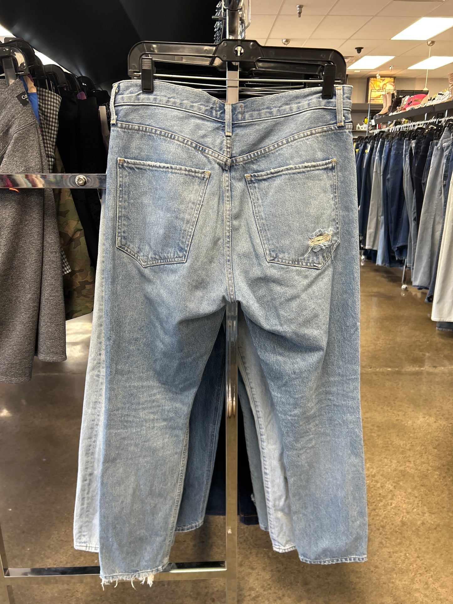 Jeans Straight By Agolde In Blue Denim, Size: 8