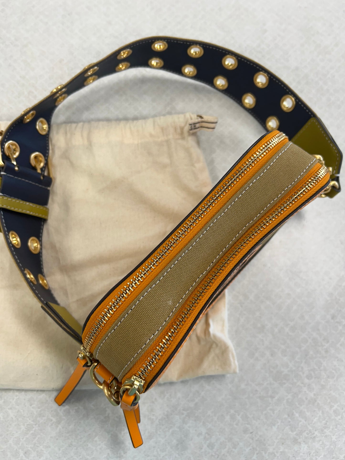 Crossbody Designer By Tory Burch In Green & Orange, Size:Small