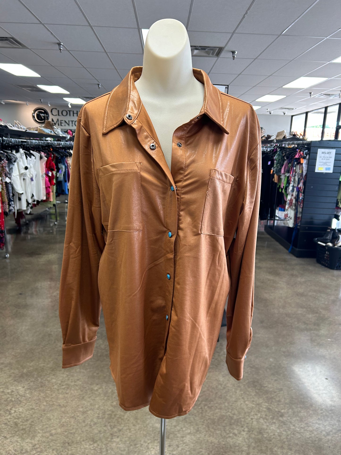 Top Ls By Clothes Mentor In Brown, Size:M