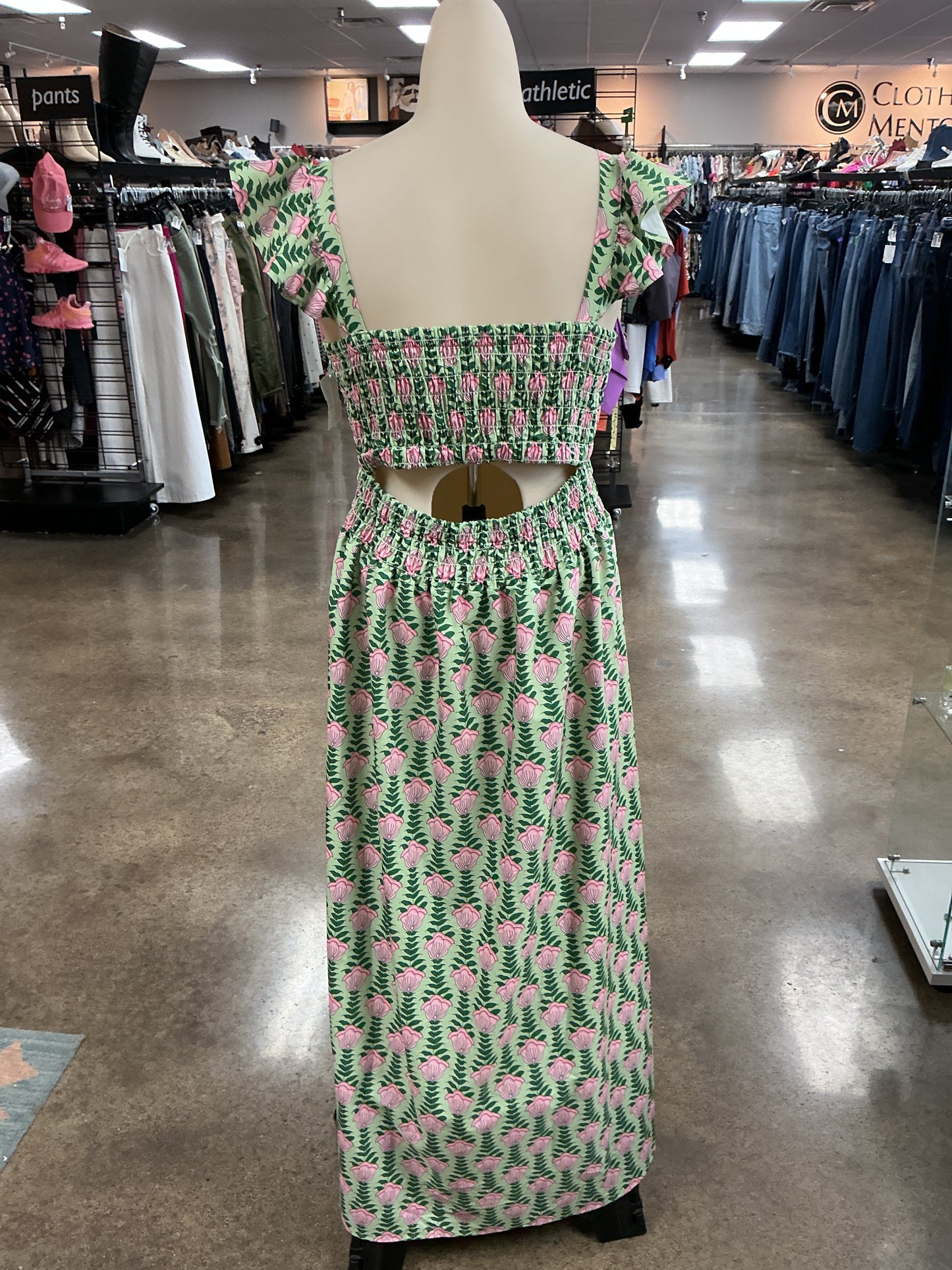 Dress Casual Maxi By Sunday Up In Green & Pink, Size:L