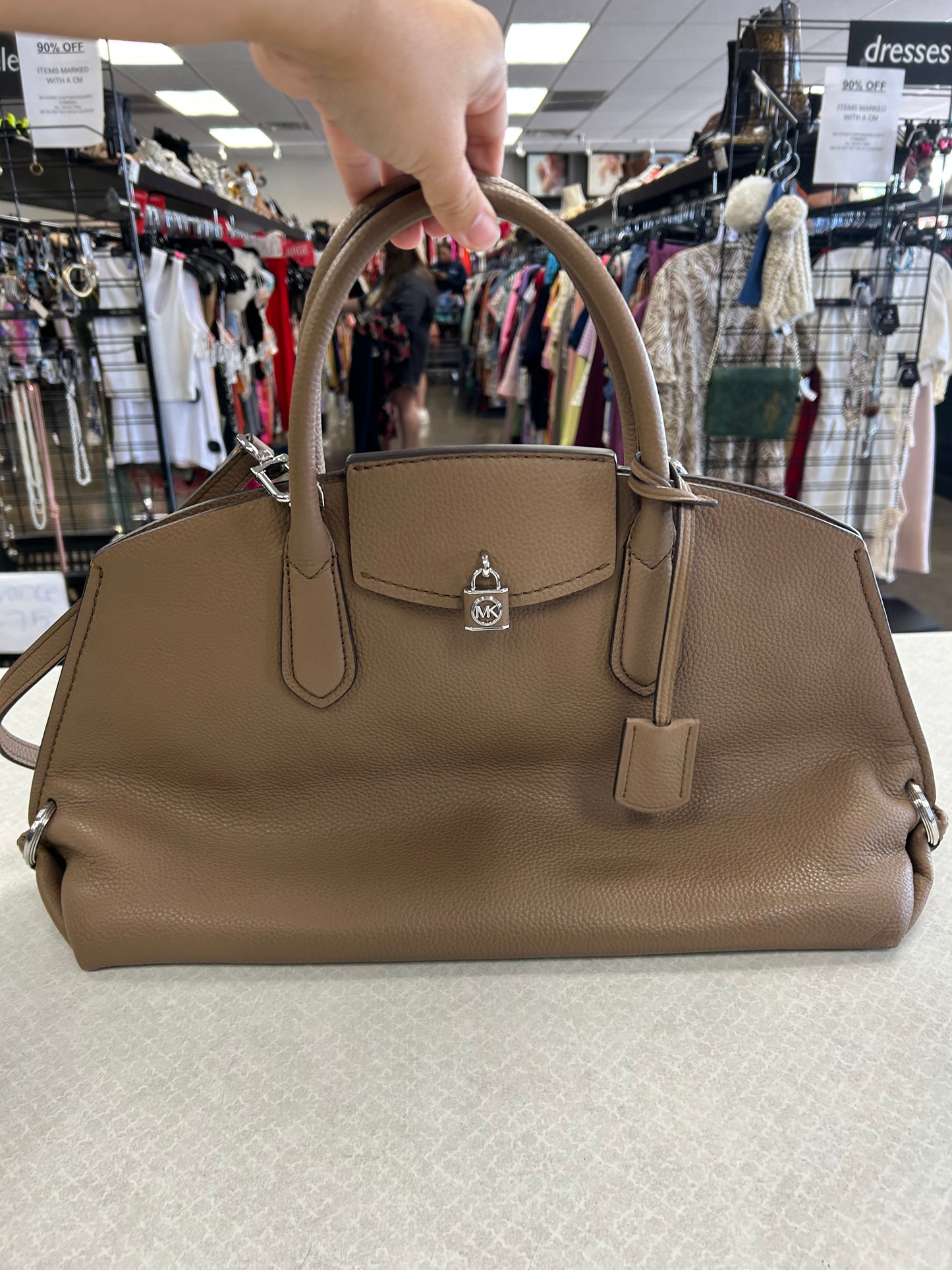 Handbag Designer By Michael Kors In Brown, Size:Large
