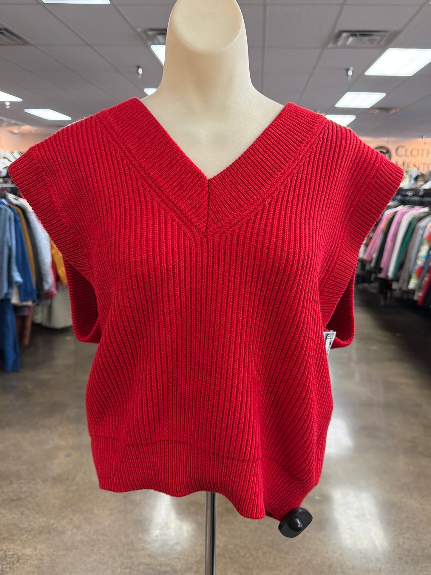 Vest Sweater By English Factory In Red, Size:S