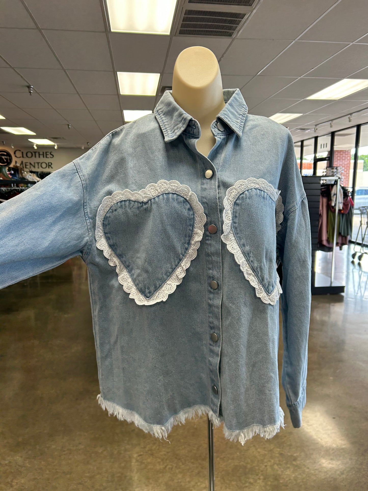 Jacket Denim By Bibi In Blue, Size:S