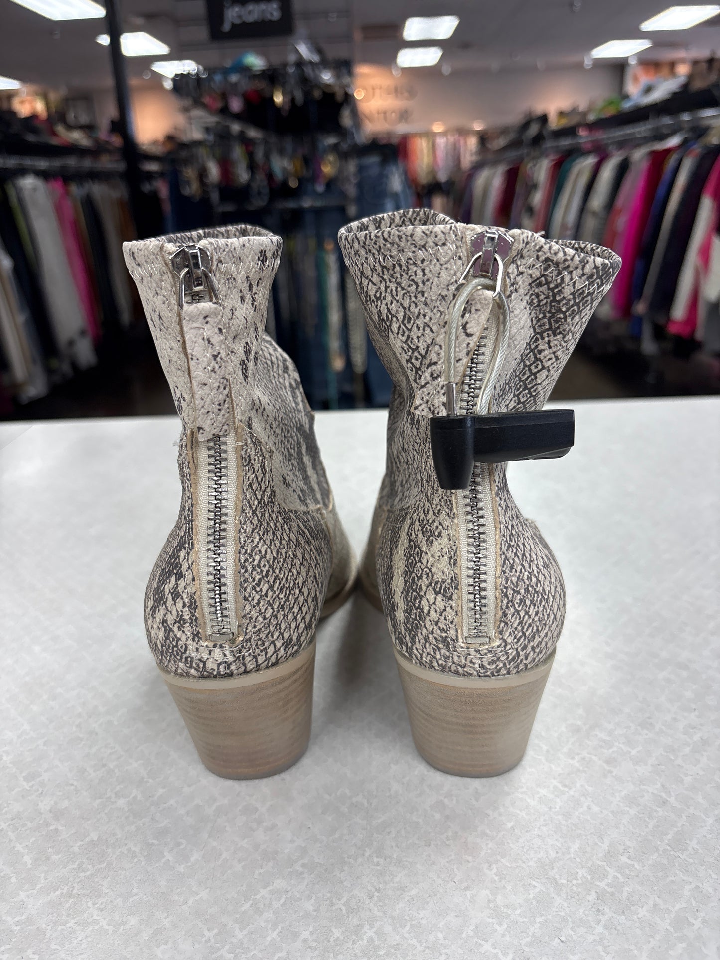 Boots Ankle Heels By Dolce Vita In Snakeskin Print, Size:7.5