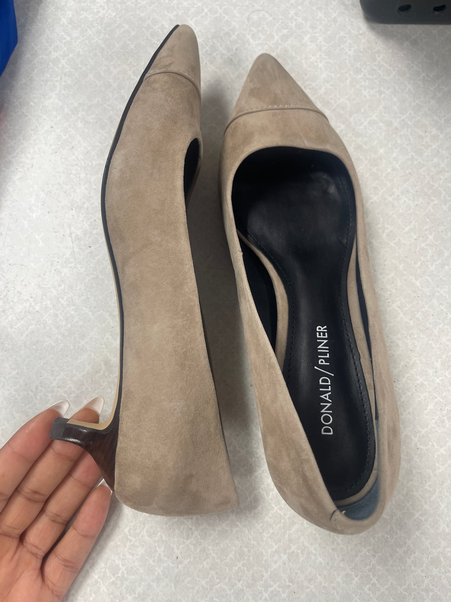 Shoes Heels Kitten By Donald Pliner In Taupe, Size:7.5