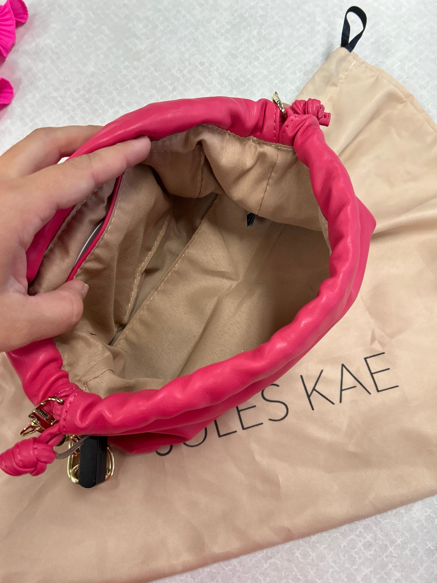 Handbag By Jules Kae In Pink, Size:Small