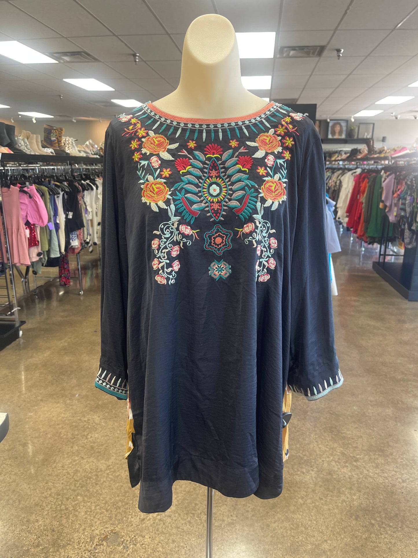 Top Ls By John Mark In Blue & Yellow, Size:Xl