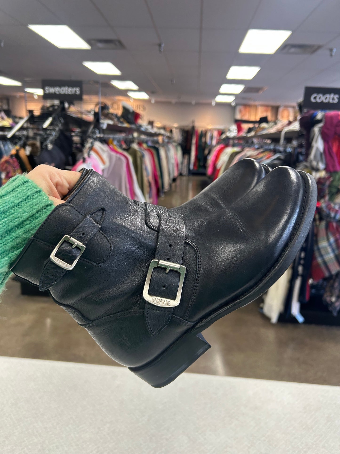 Boots Designer By Frye In Black, Size:7