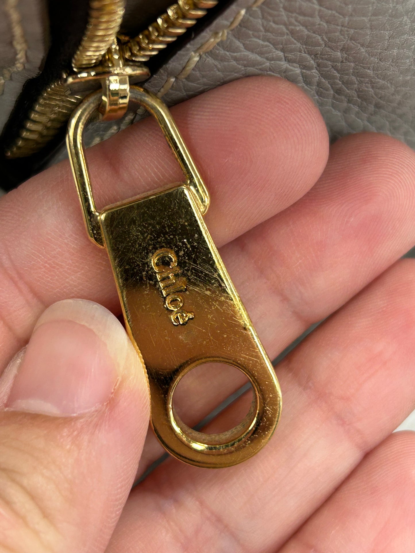 Handbag Luxury Designer By Chloe In Grey, Size:Medium