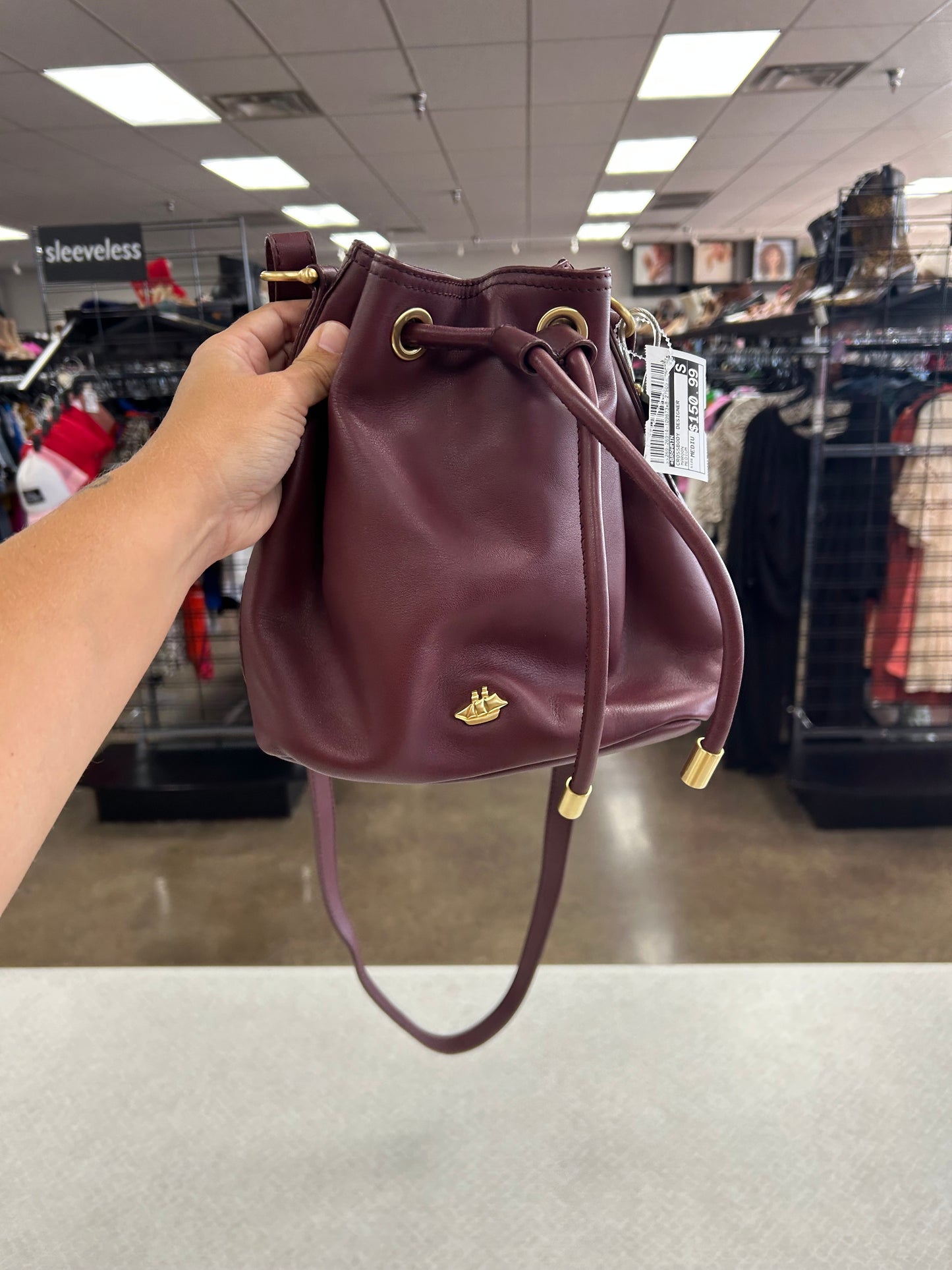 Crossbody Designer By Brahmin In Maroon, Size:Medium