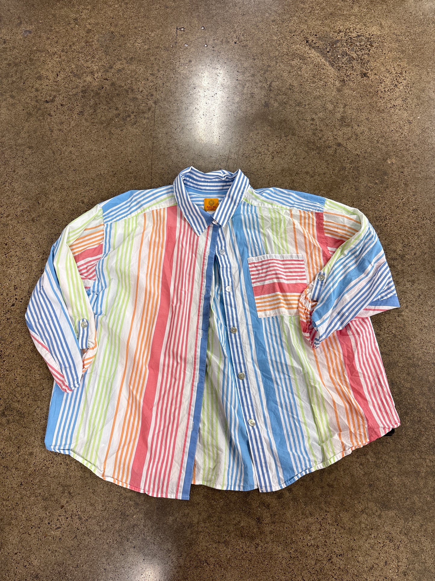 Top Ls By Ruby Rd In Striped Pattern, Size:3X