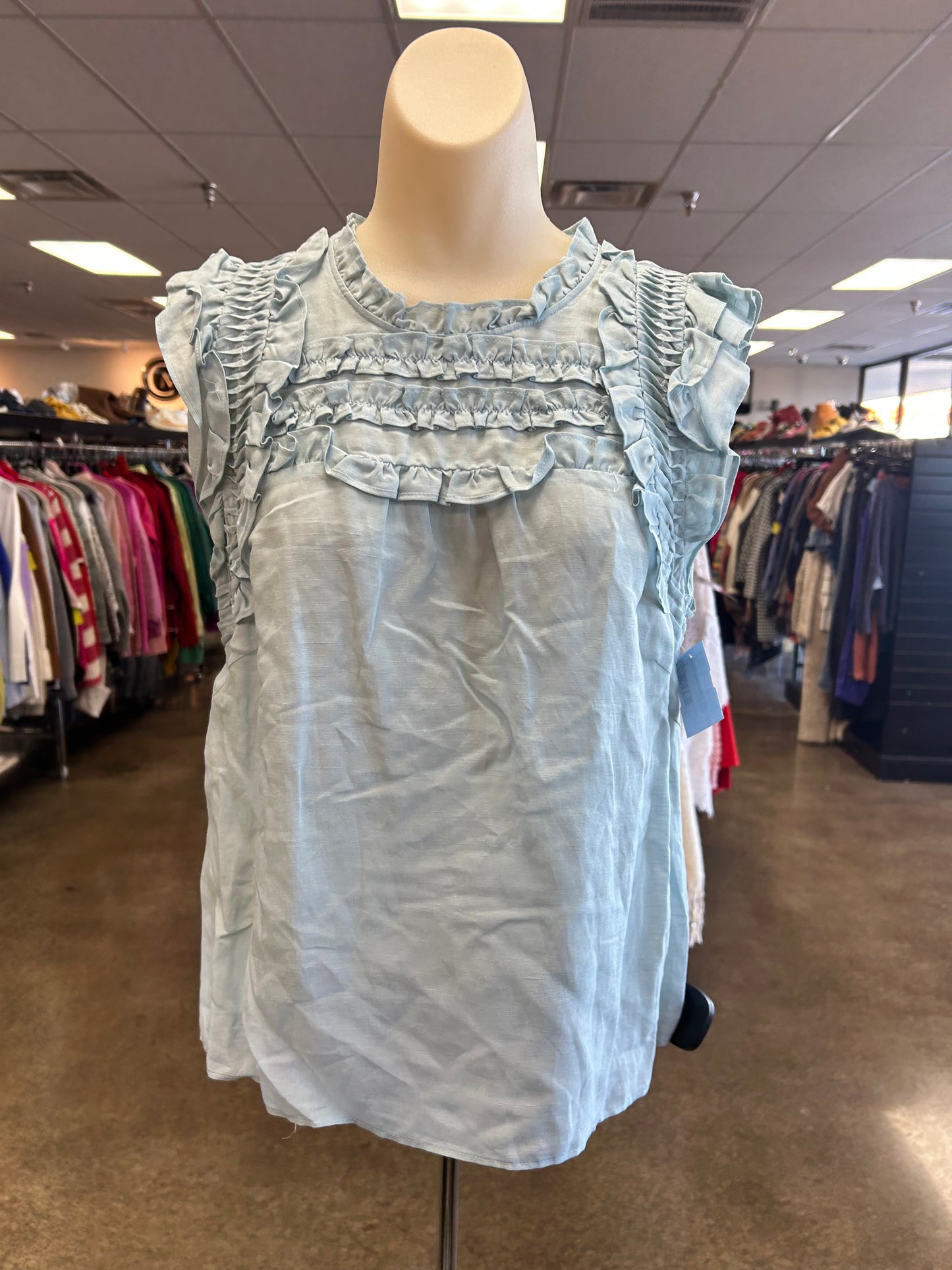 Top Sleeveless By Caballero In Blue, Size:S