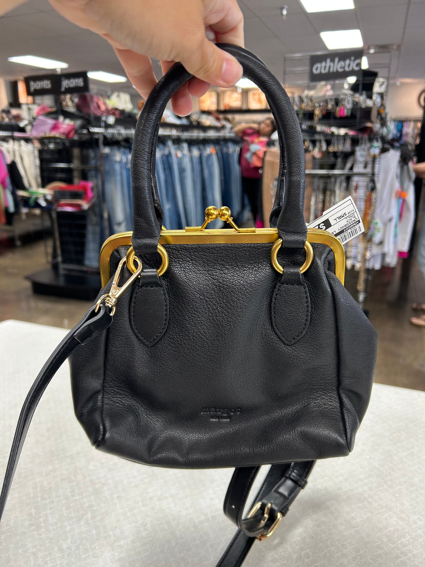 Crossbody Leather By Margot In Black, Size:Small