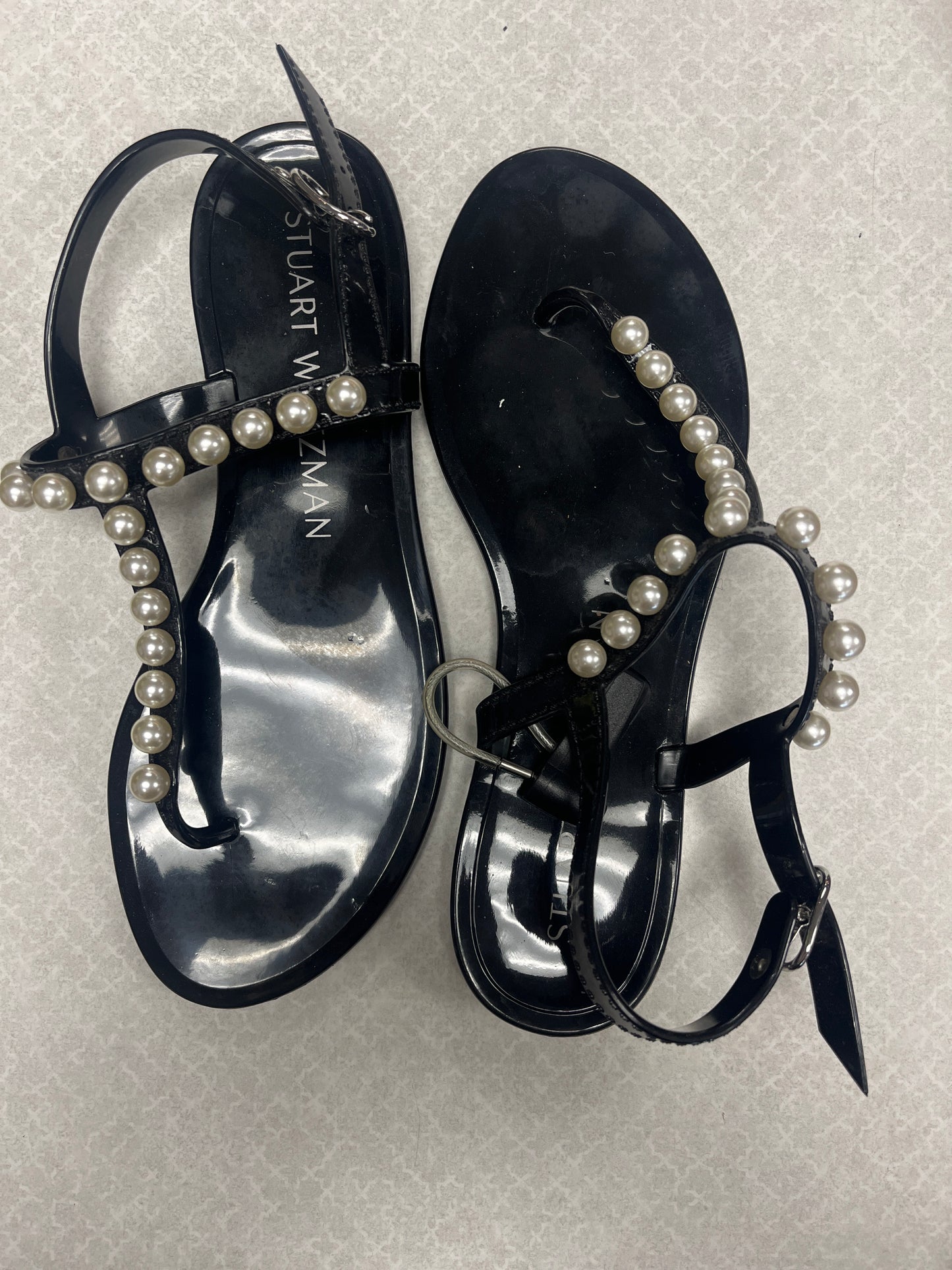 Sandals Designer By Stuart Weitzman In Black, Size:6