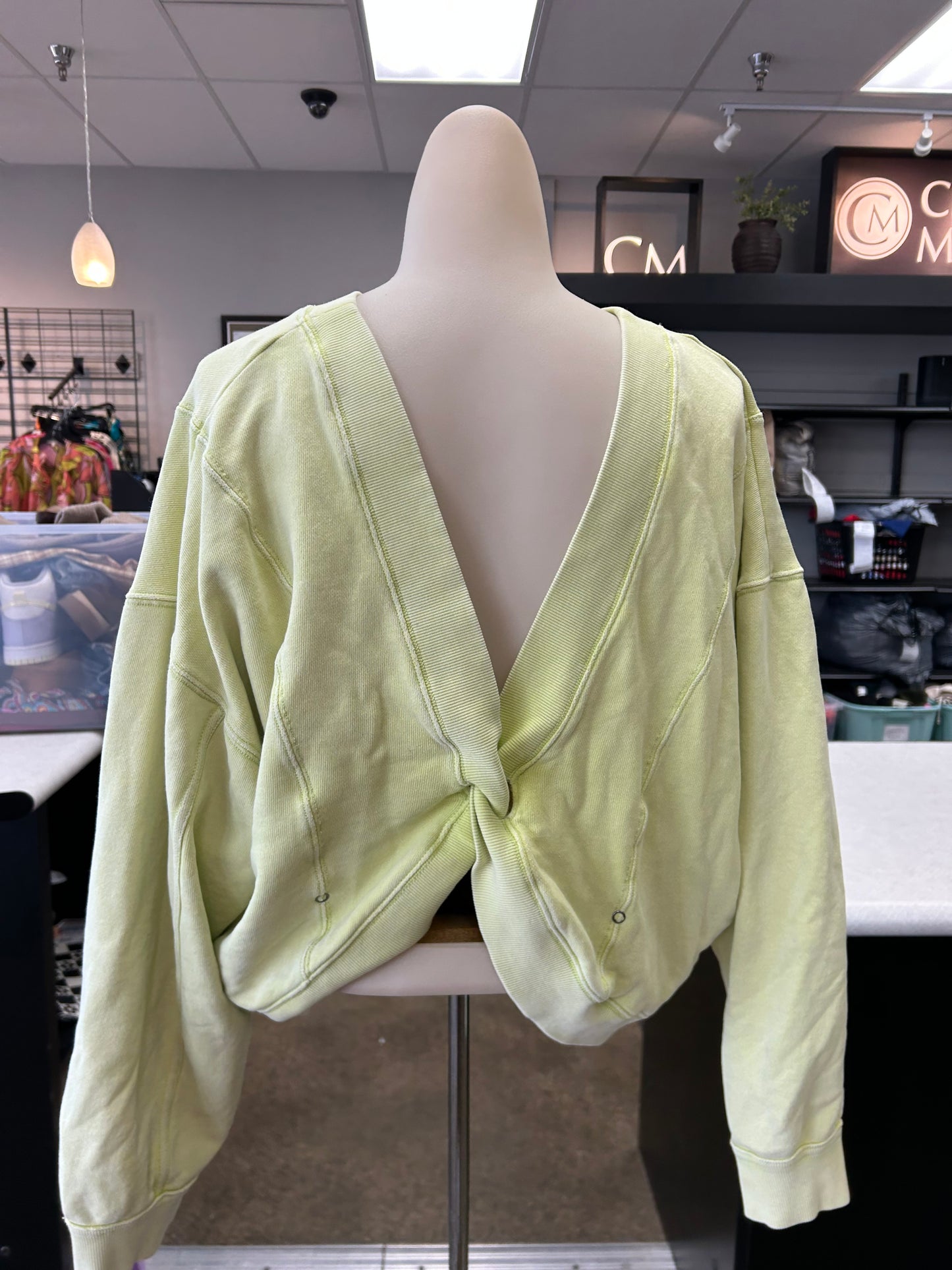 Athletic Sweatshirt Crewneck By Free People In Green, Size:S