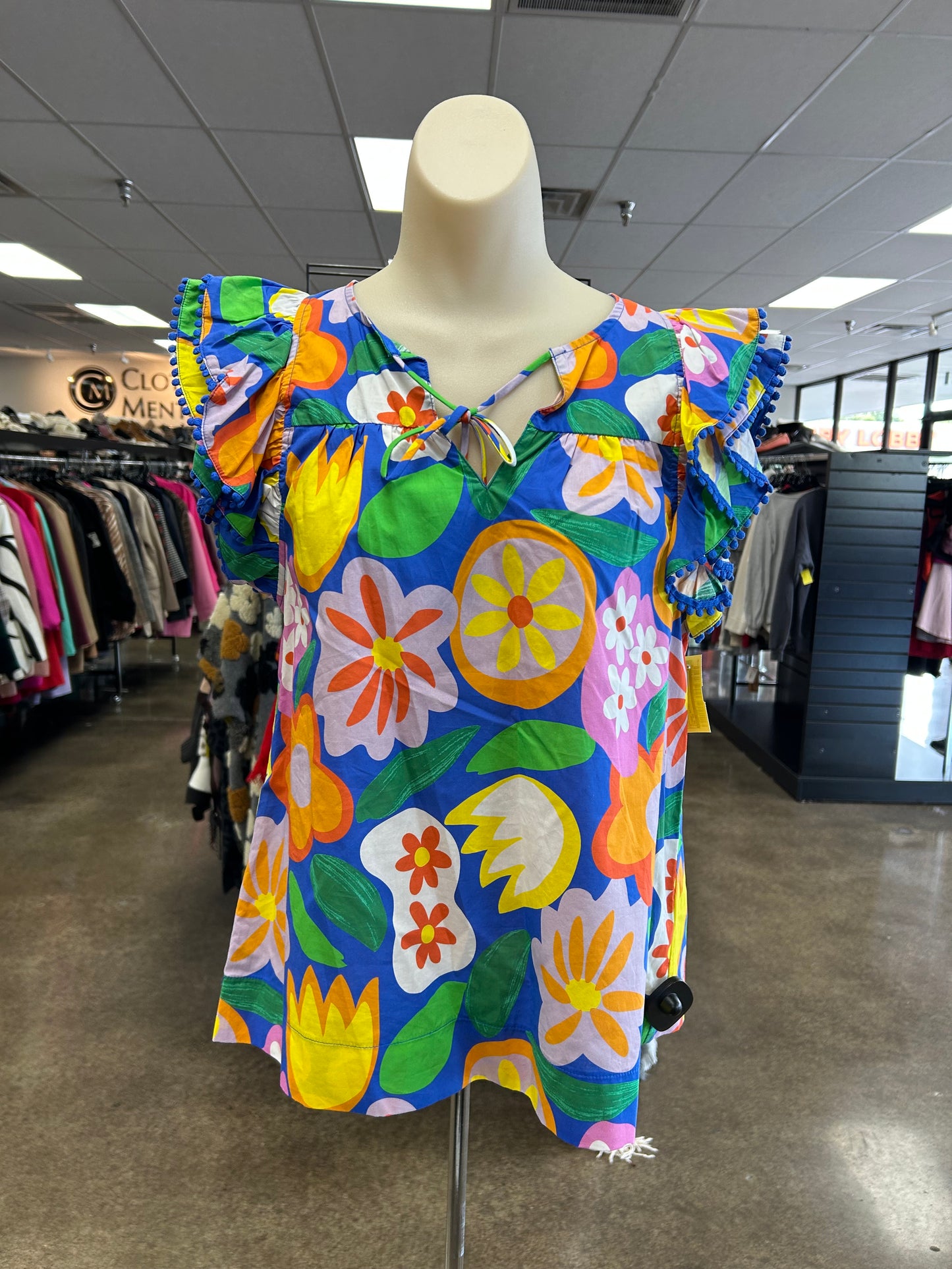 Top Ss By Joy Joy In Floral Print, Size:S