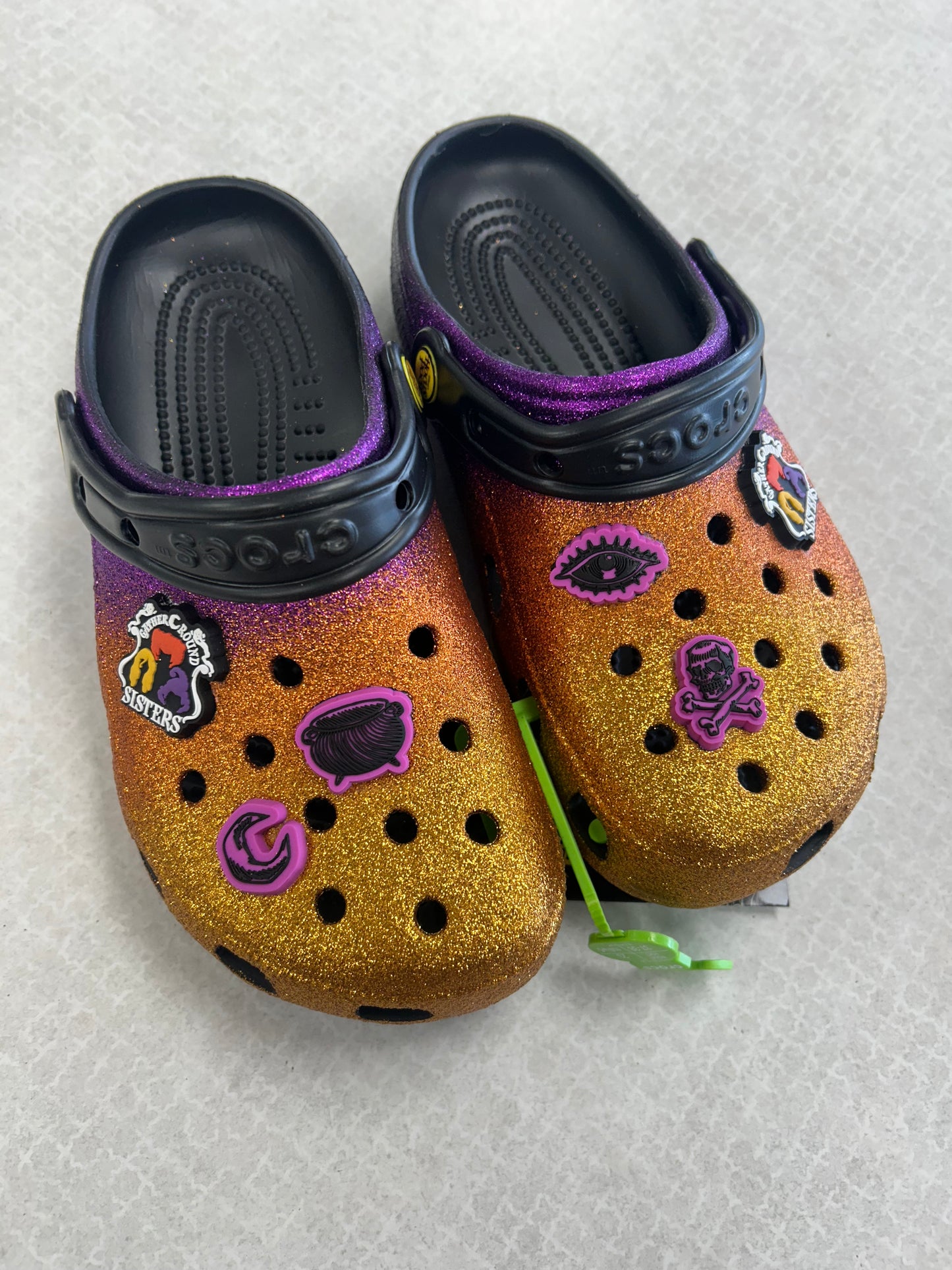 Shoes Flats By Crocs In Orange & Purple, Size:7