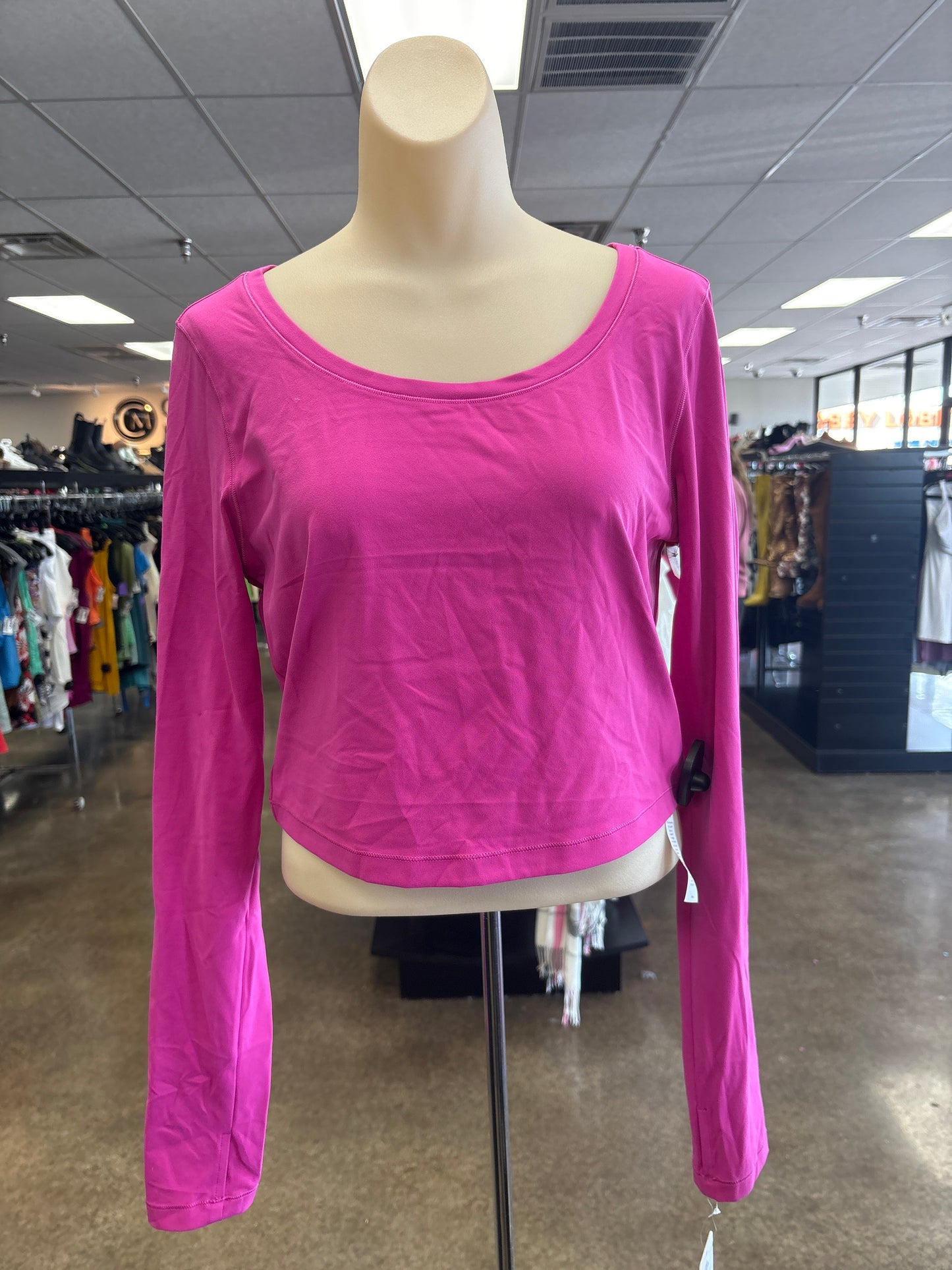 Athletic Top Ls Crewneck By Crz Yoga In Pink, Size:Xl