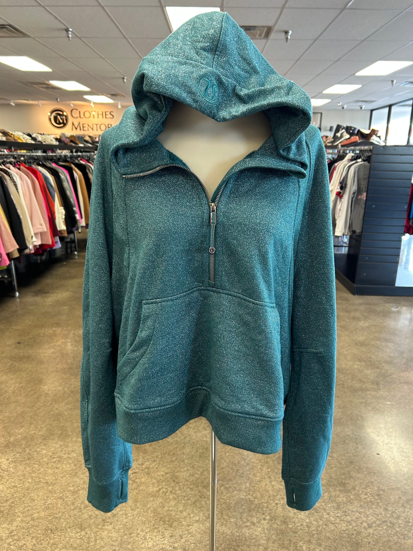 Athletic Jacket By Lululemon In Green, Size:Xl