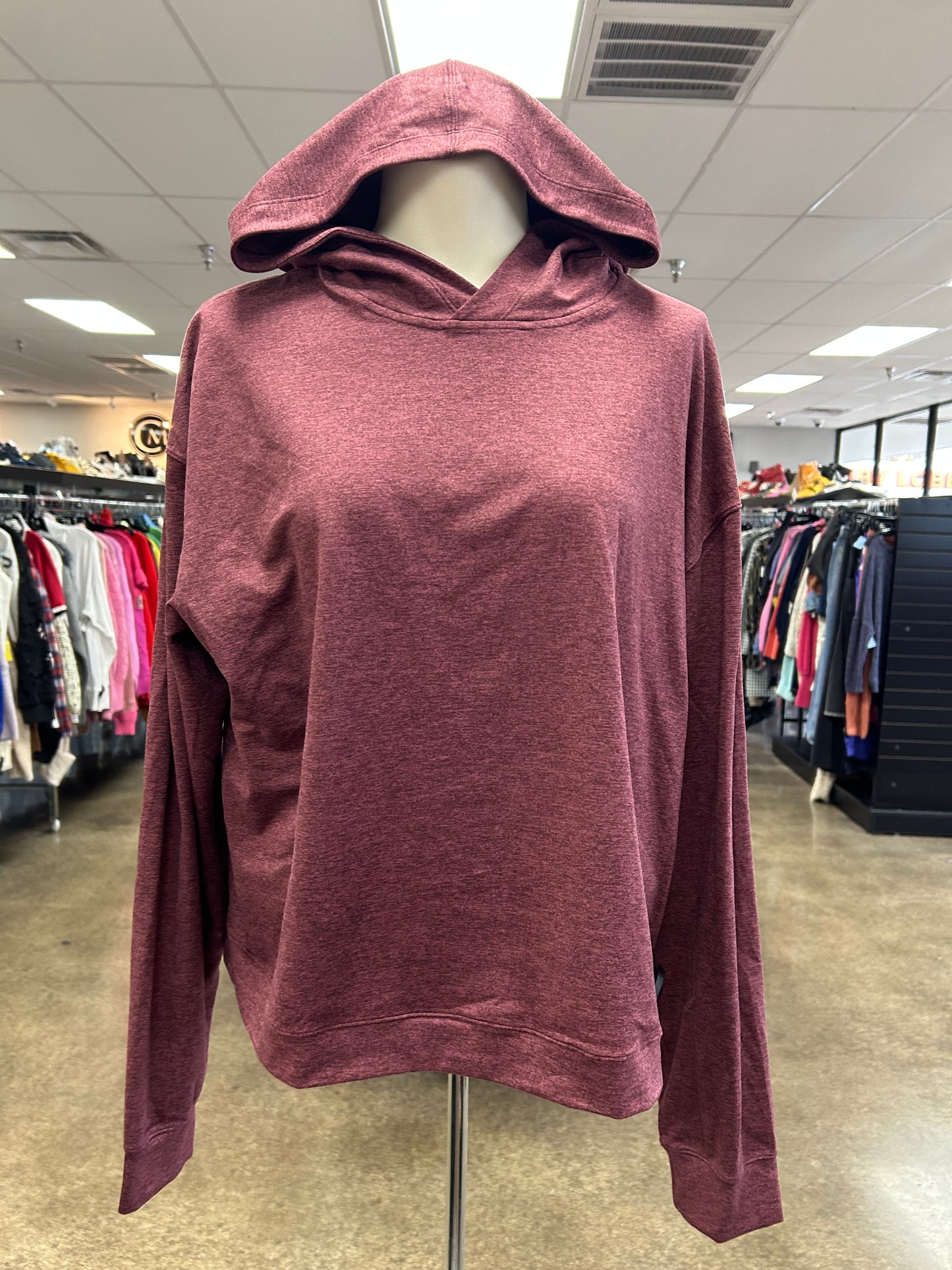 Athletic Sweatshirt Hoodie By Lululemon In Maroon, Size:12