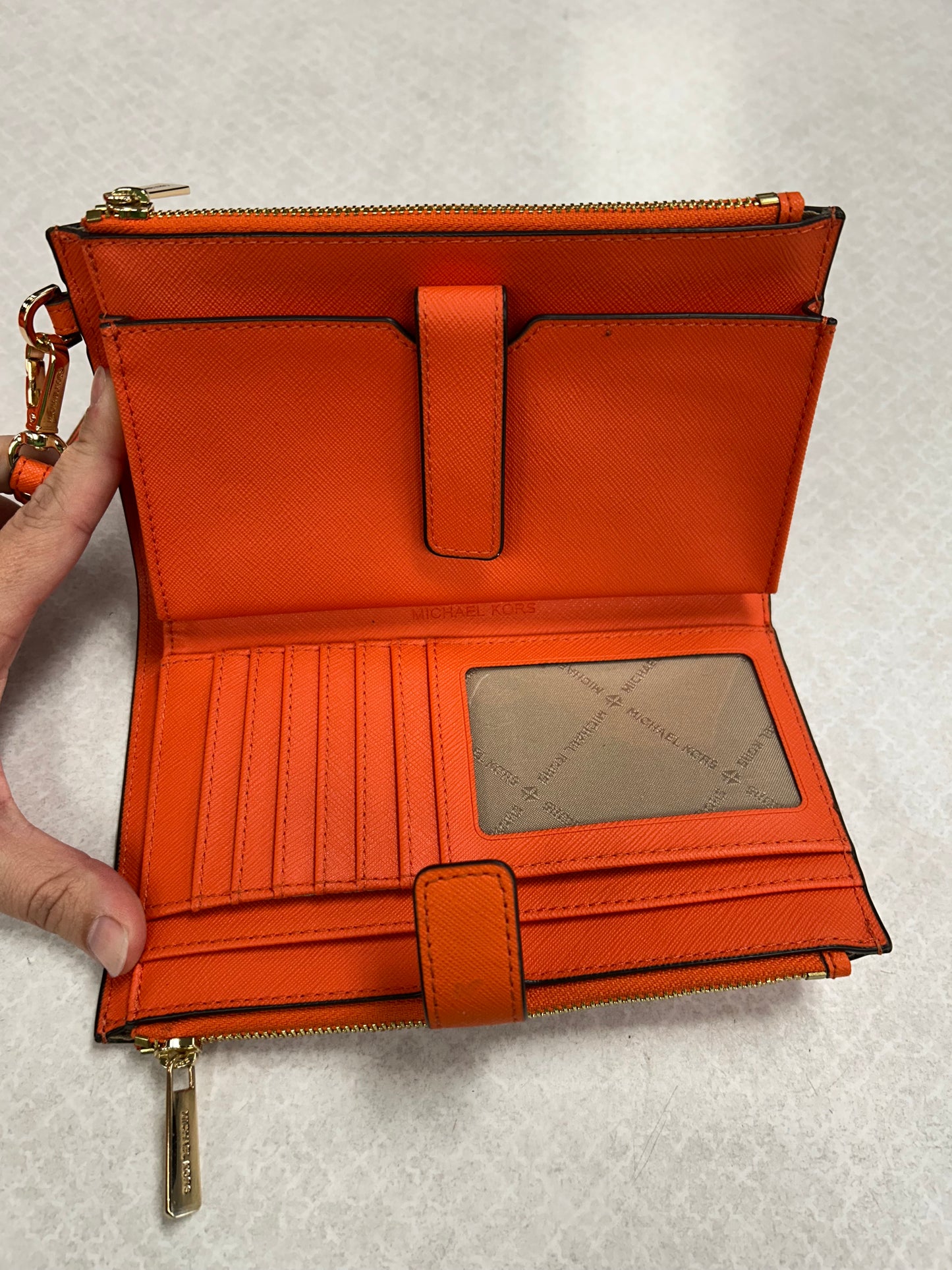 Wallet Designer By Michael Kors In Orange, Size:Medium