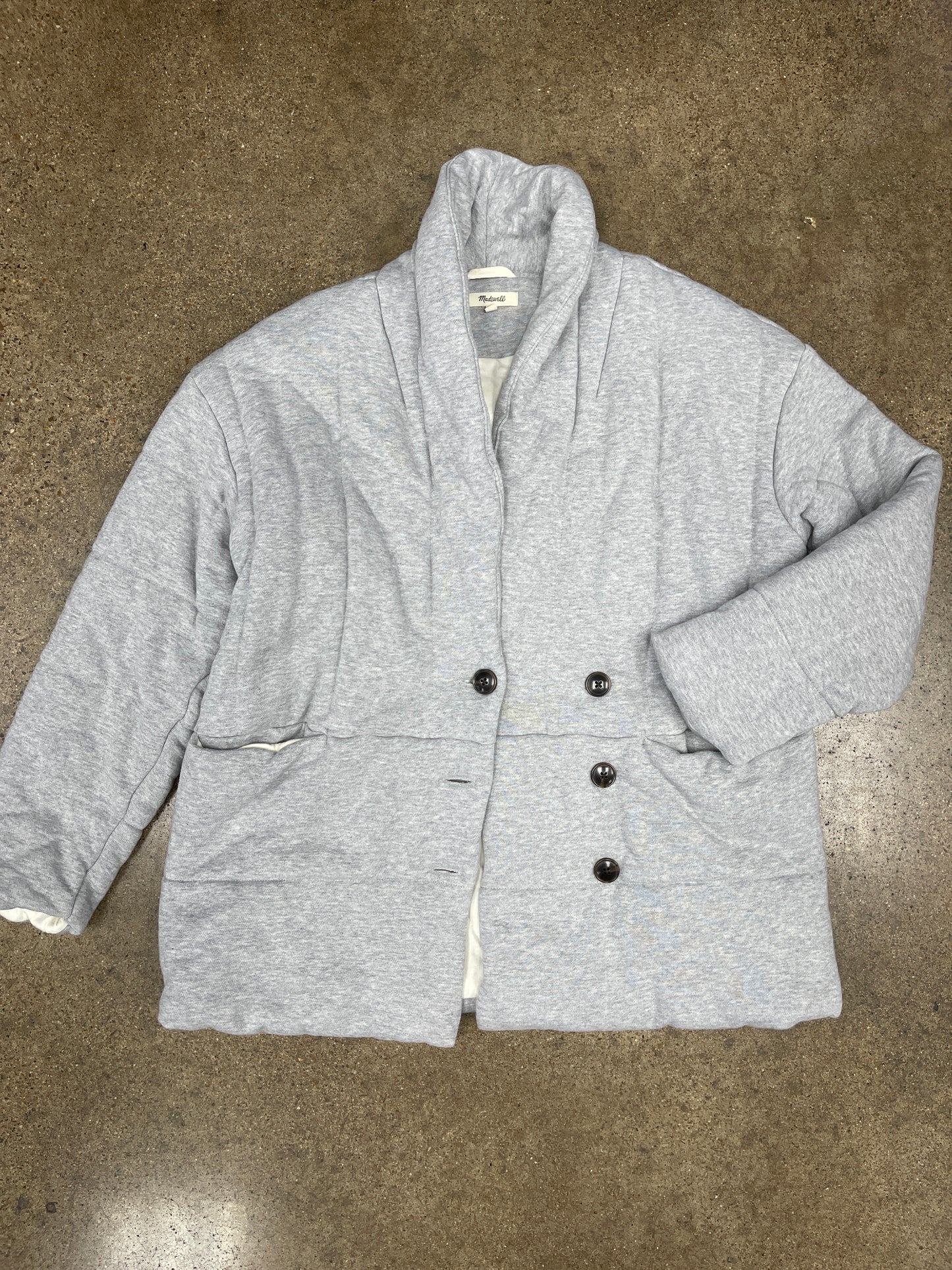 Jacket Puffer & Quilted By Madewell In Grey, Size:M