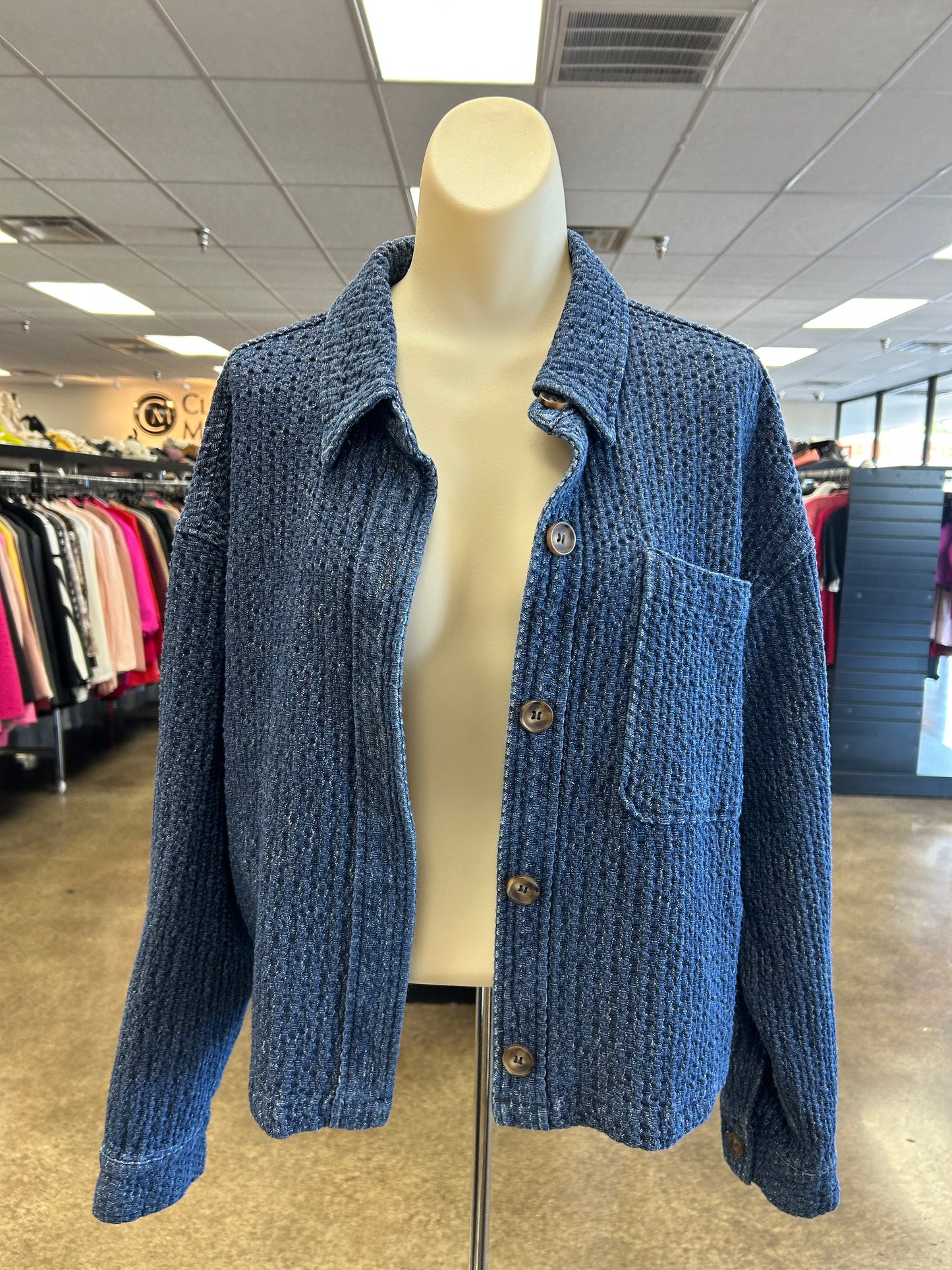 Jacket Shirt By Bagatelle In Blue, Size:M