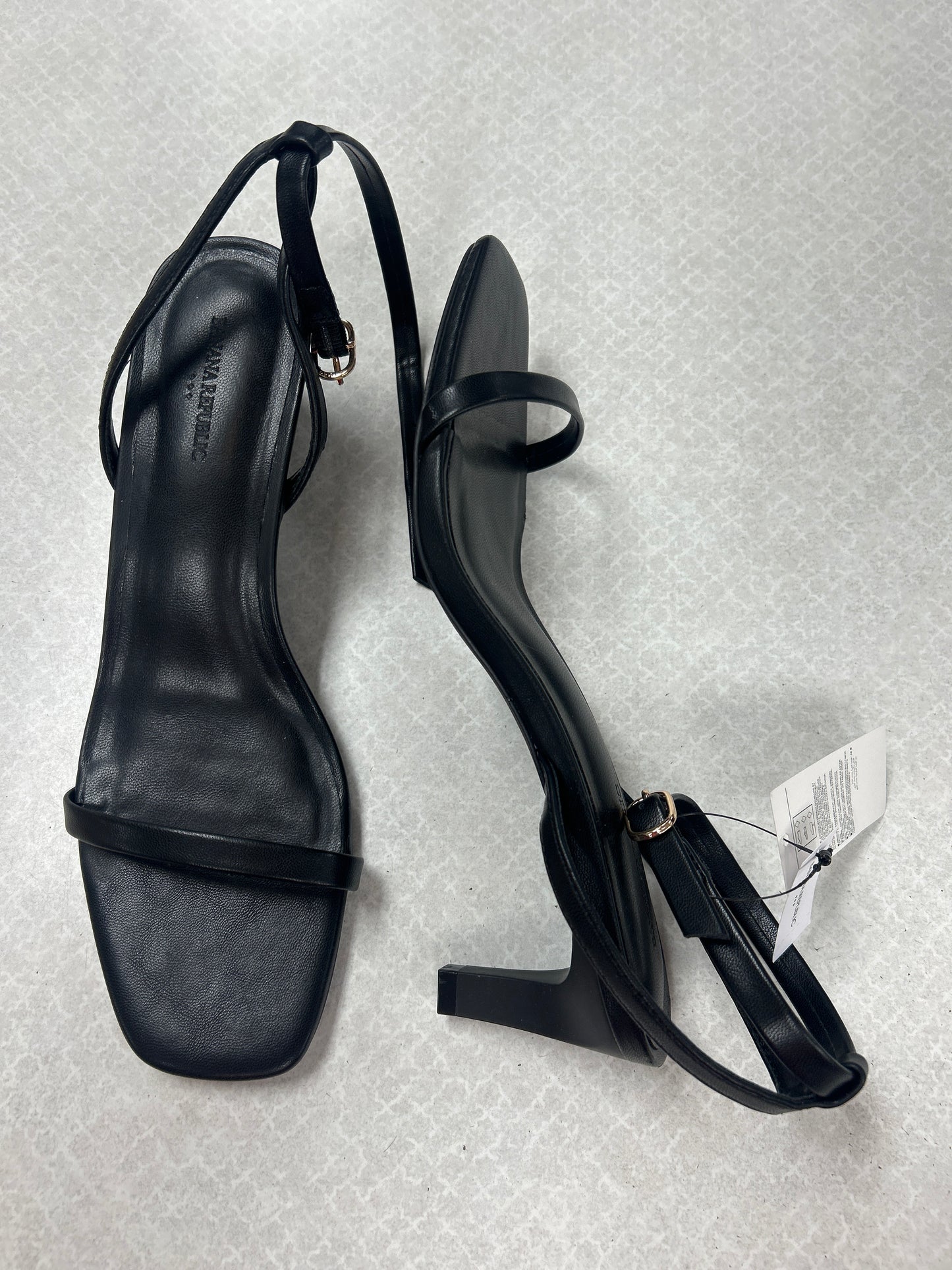 Sandals Heels Kitten By Banana Republic In Black, Size:8.5