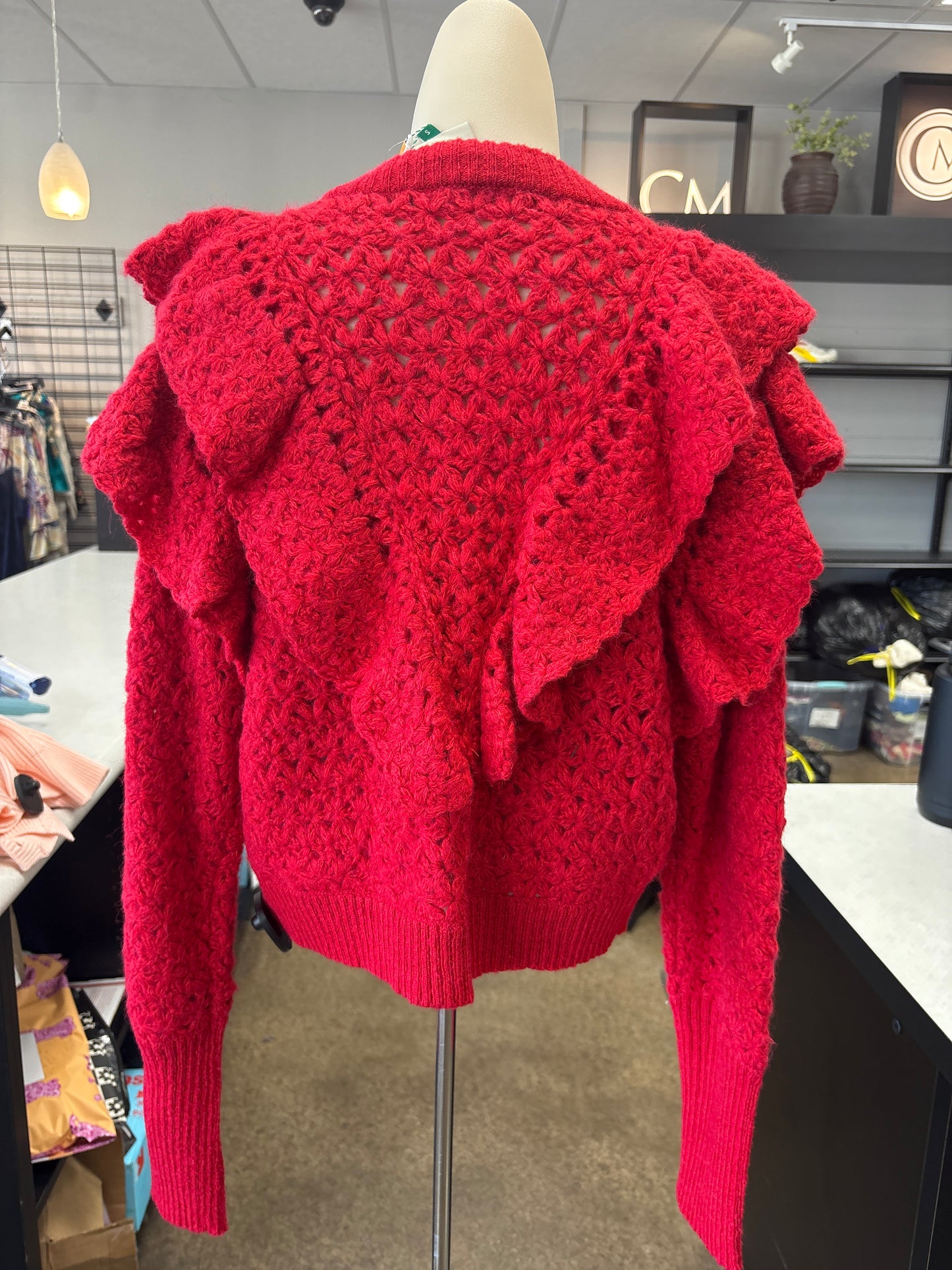 Sweater Cardigan By Farm Rio In Red, Size:S
