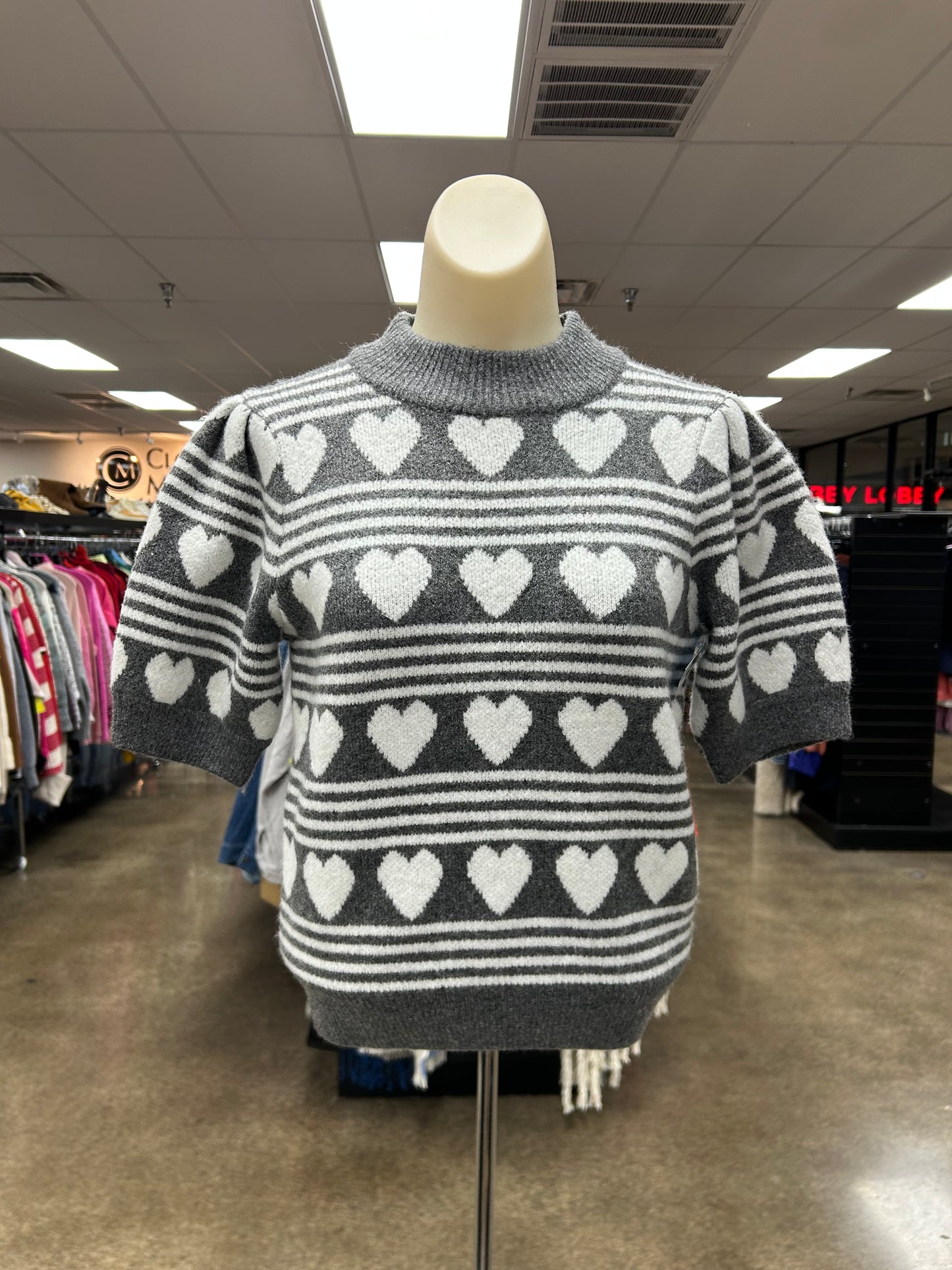 Sweater Ss By English Factory In Grey & White, Size:Xs