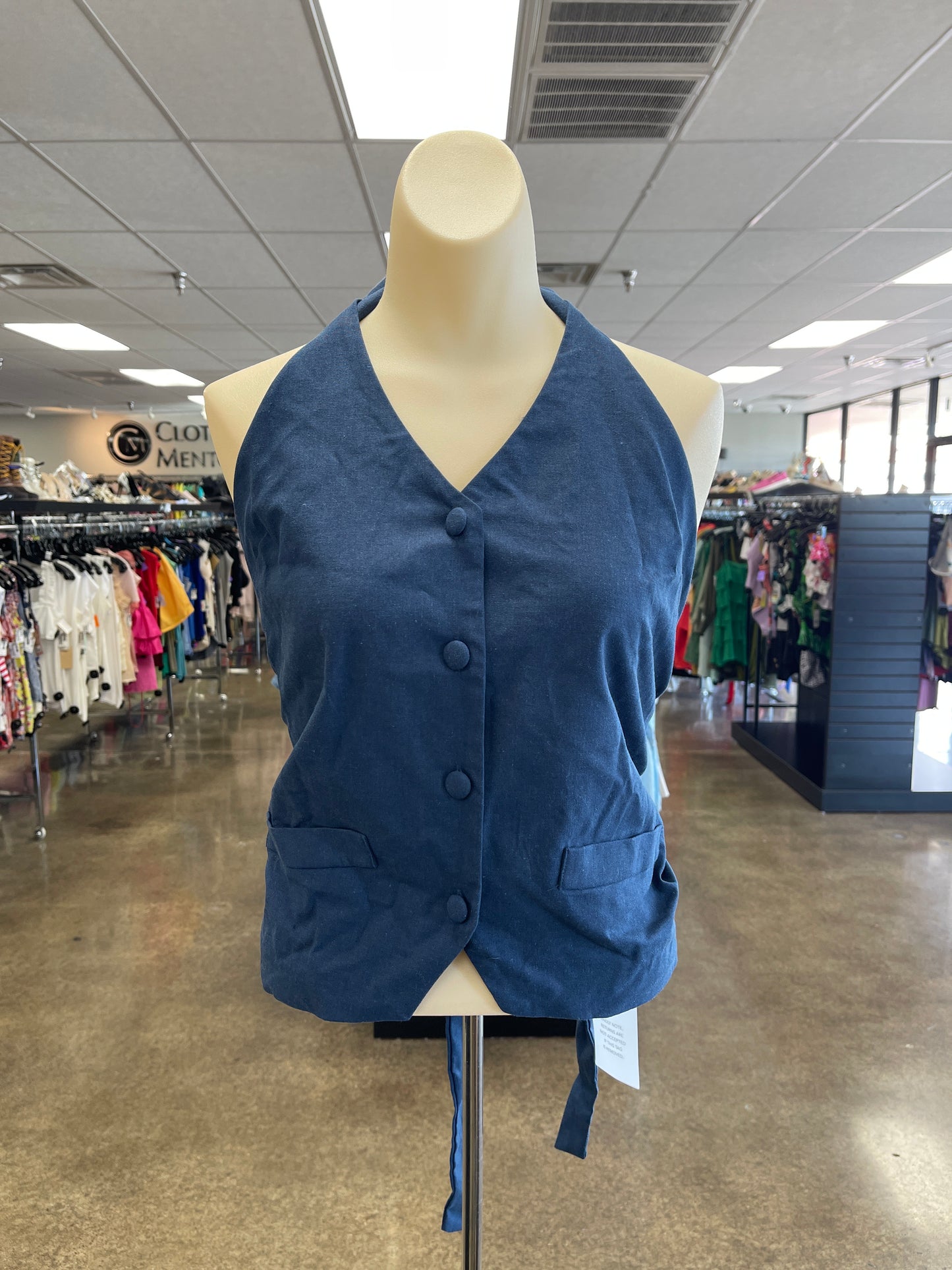 Top Sleeveless By Clothes Mentor In Blue, Size:L
